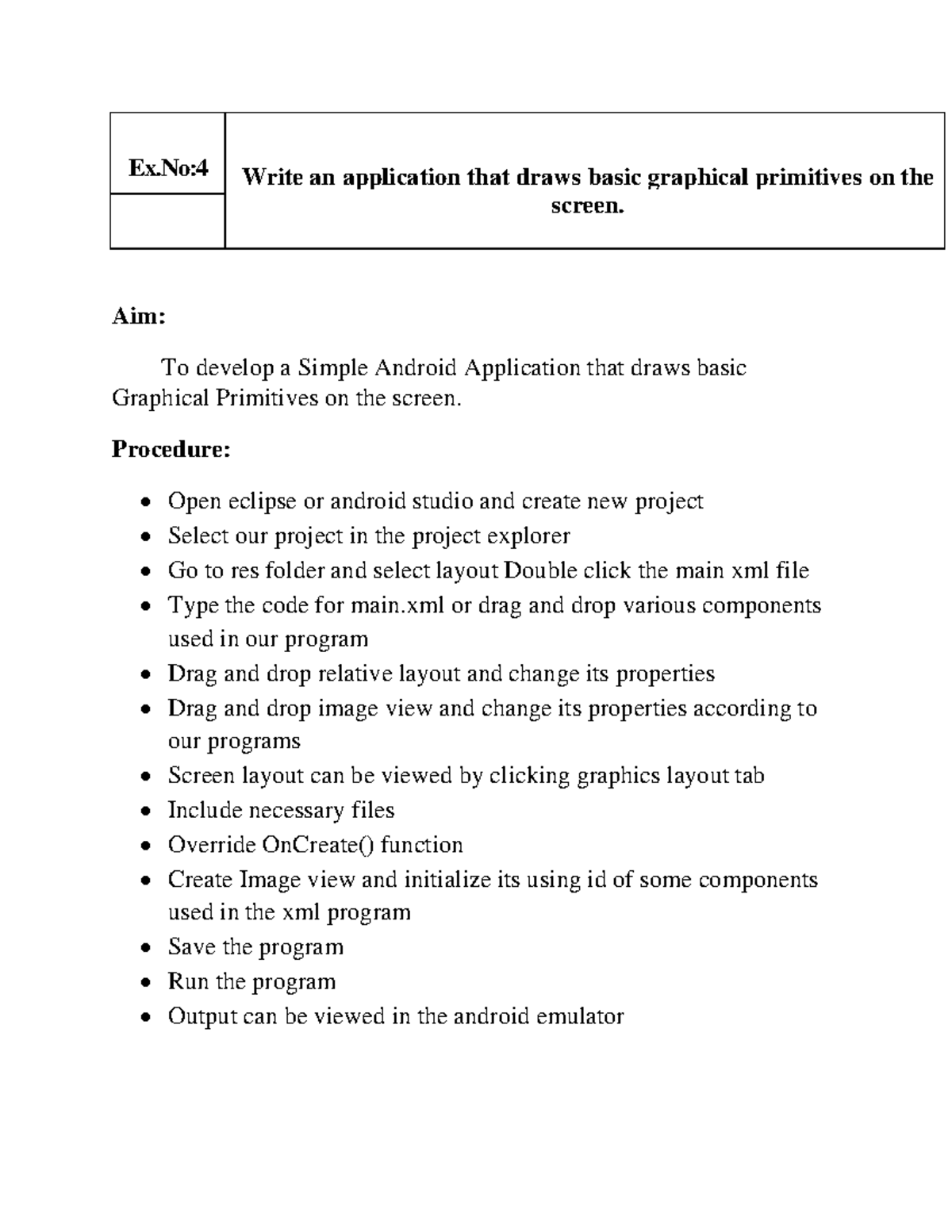 Ex4 - NOTHING - Ex: Write an application that draws basic graphical ...