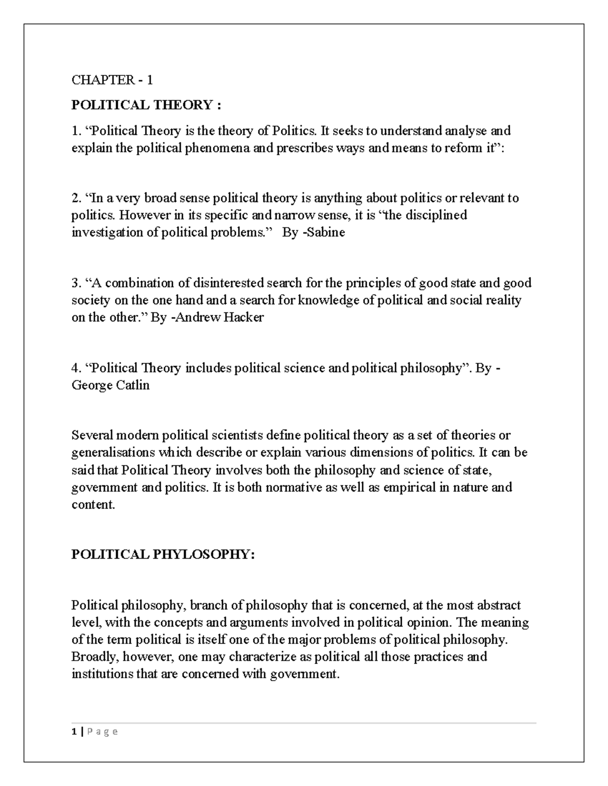 political-thoughts-sem-2-chapter-1-political-theory-political