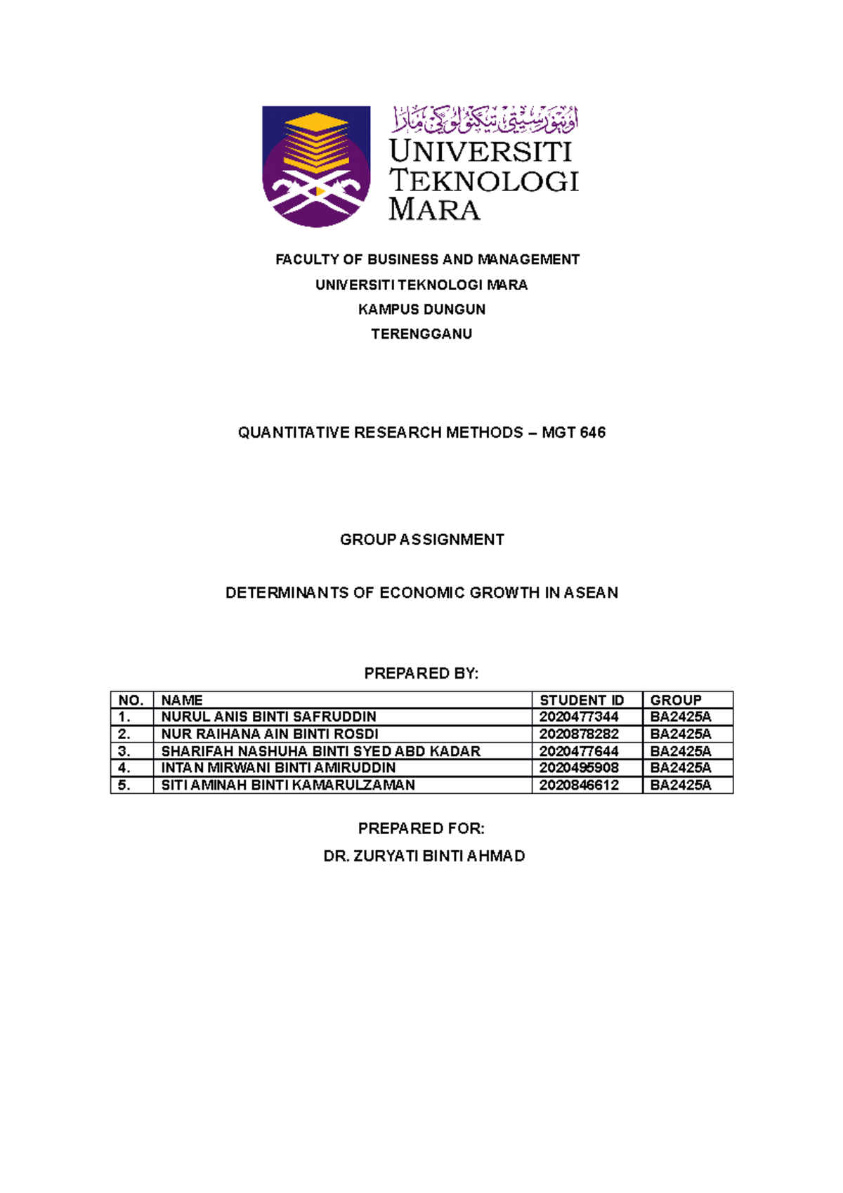 Mgt646 Group 1 Group Assignment Research Paper Copy Faculty Of Mgt646 Group 1 Group Assignment Research Paper Copy Faculty Of