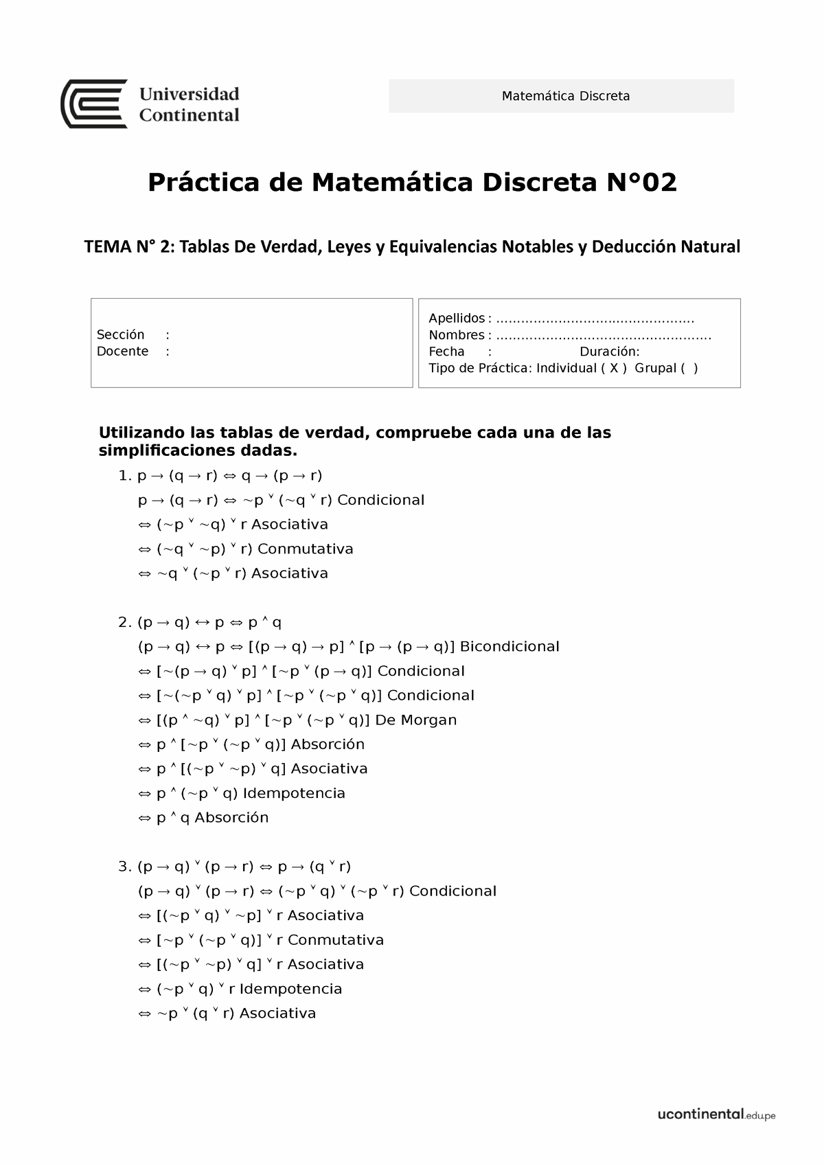 Practica 02- Matem. Discreta 2018 II - Práctica De Matemática Discreta ...