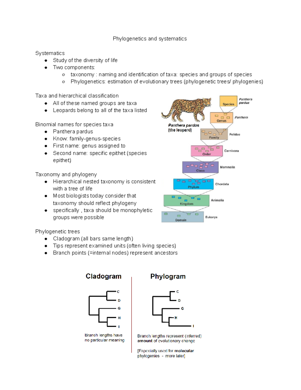 Phylogenetics and systematics - Phylogenetics and systematics ...