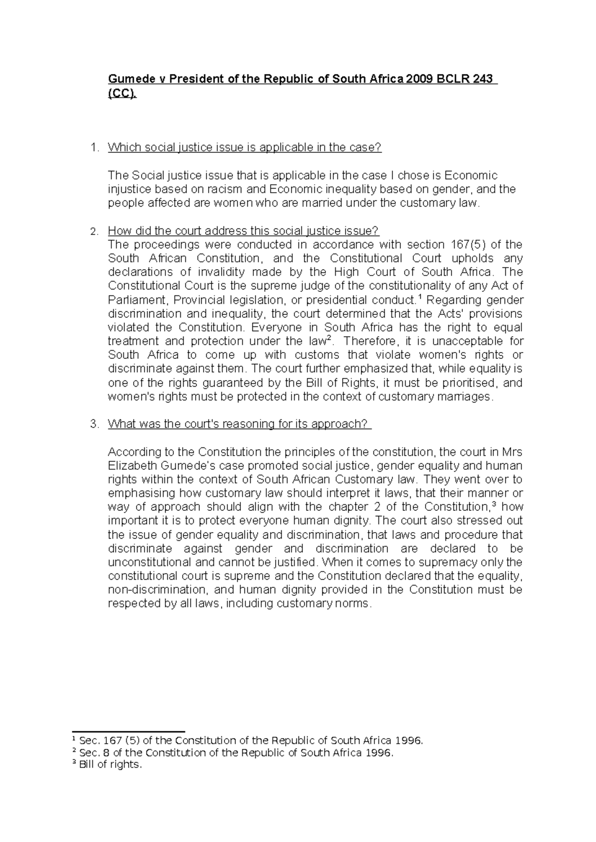 LFAR 2604 Assessment 2 - This is a assgnment that talks bout - Gumede v ...