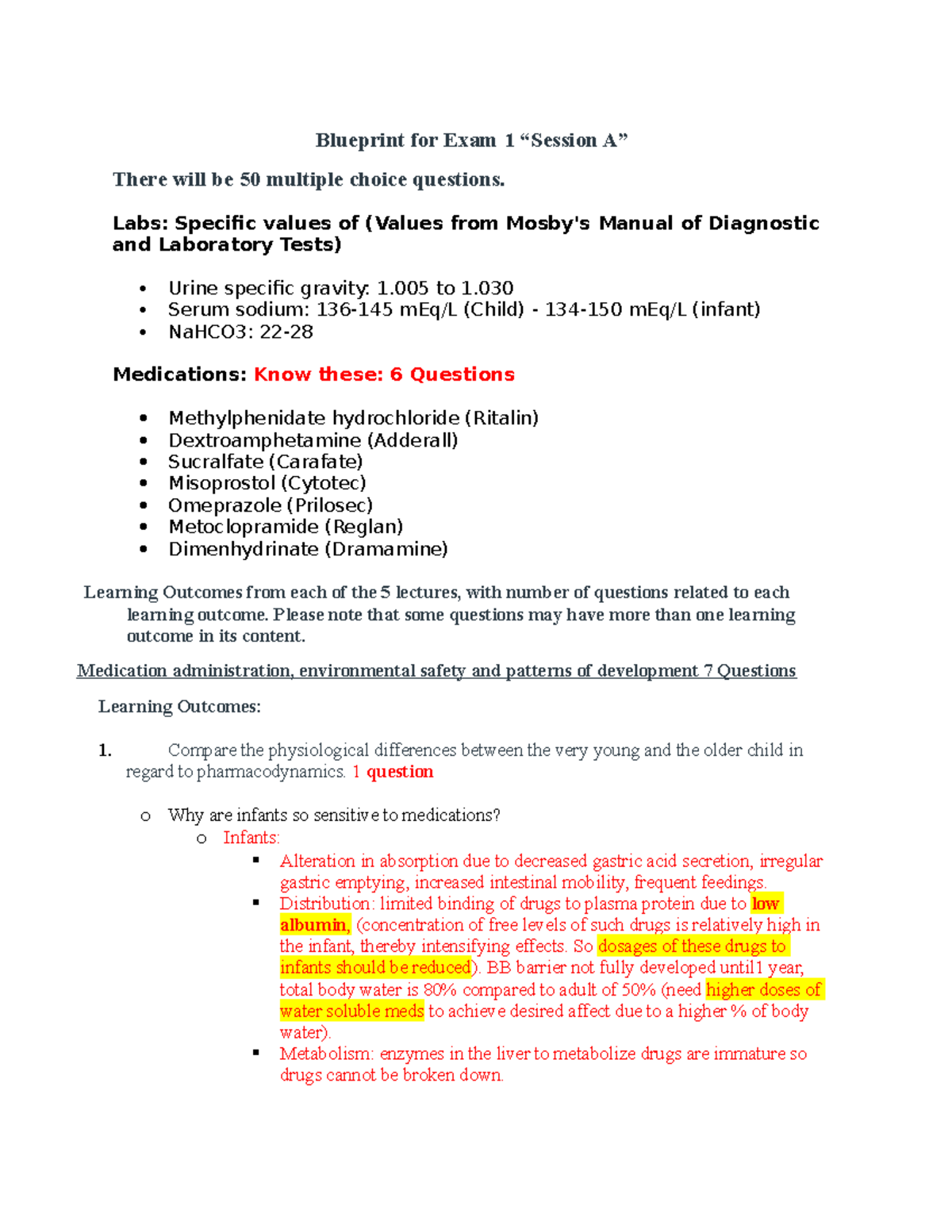 NUR 425 Exam 1 session A blueprint Spring 2022-1-2 - Blueprint for Exam ...
