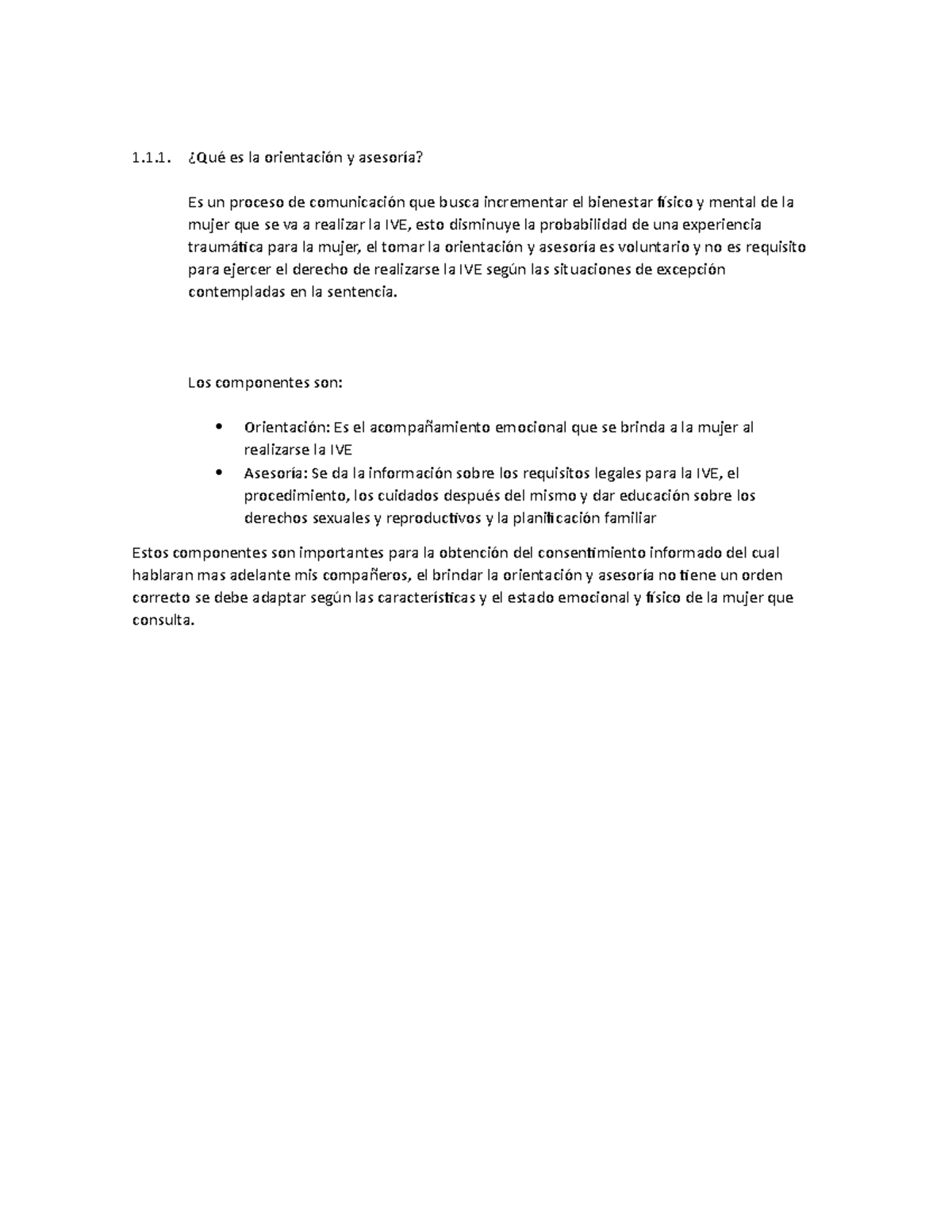 IVE - Lecture notes 1 - 1.1. ¿Qué es la orientación y asesoría? Es un ...