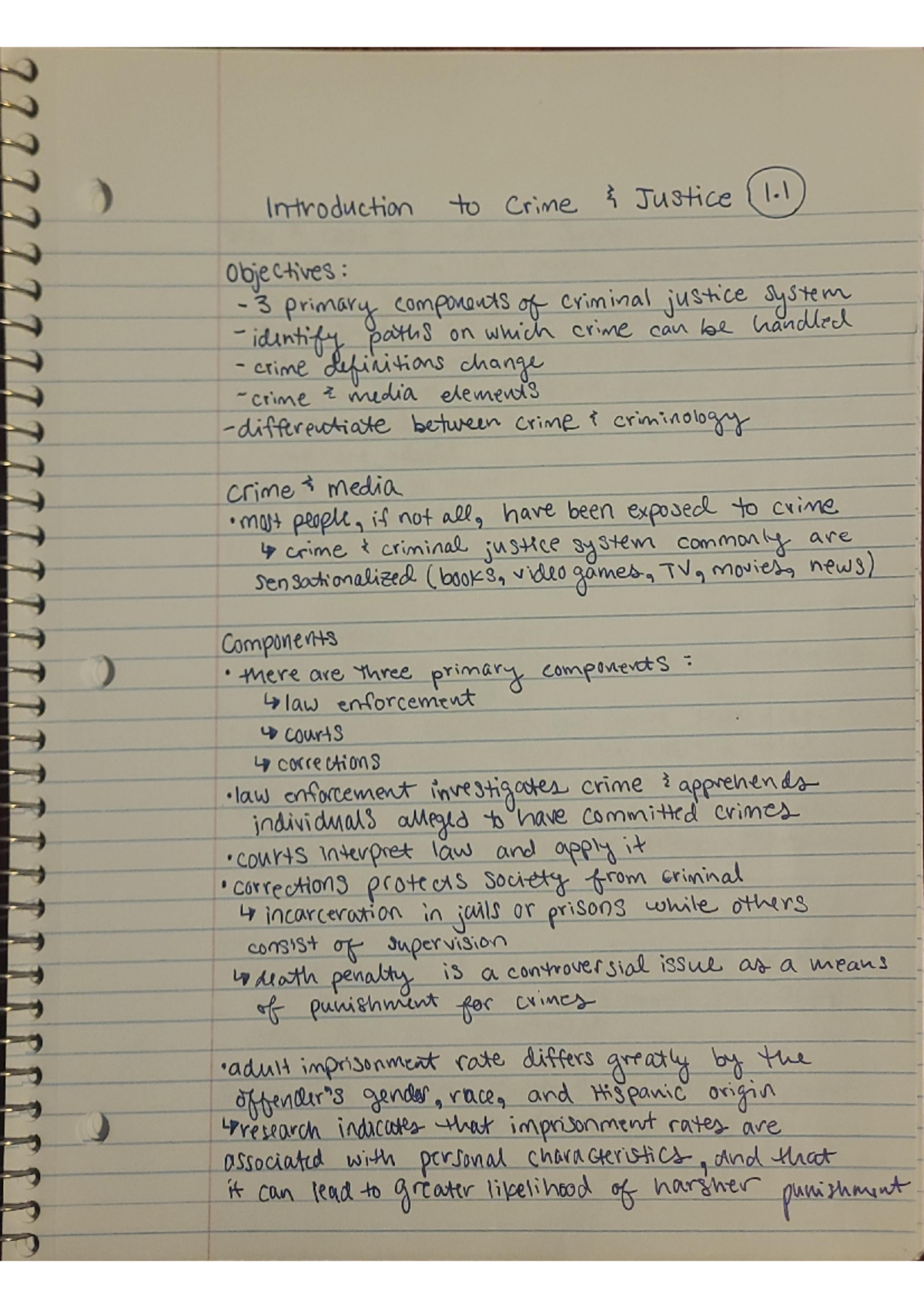 CCJ 101 mod 1 - Chapter One: Intro to Crime and Justice - CCJ 101 - Studocu