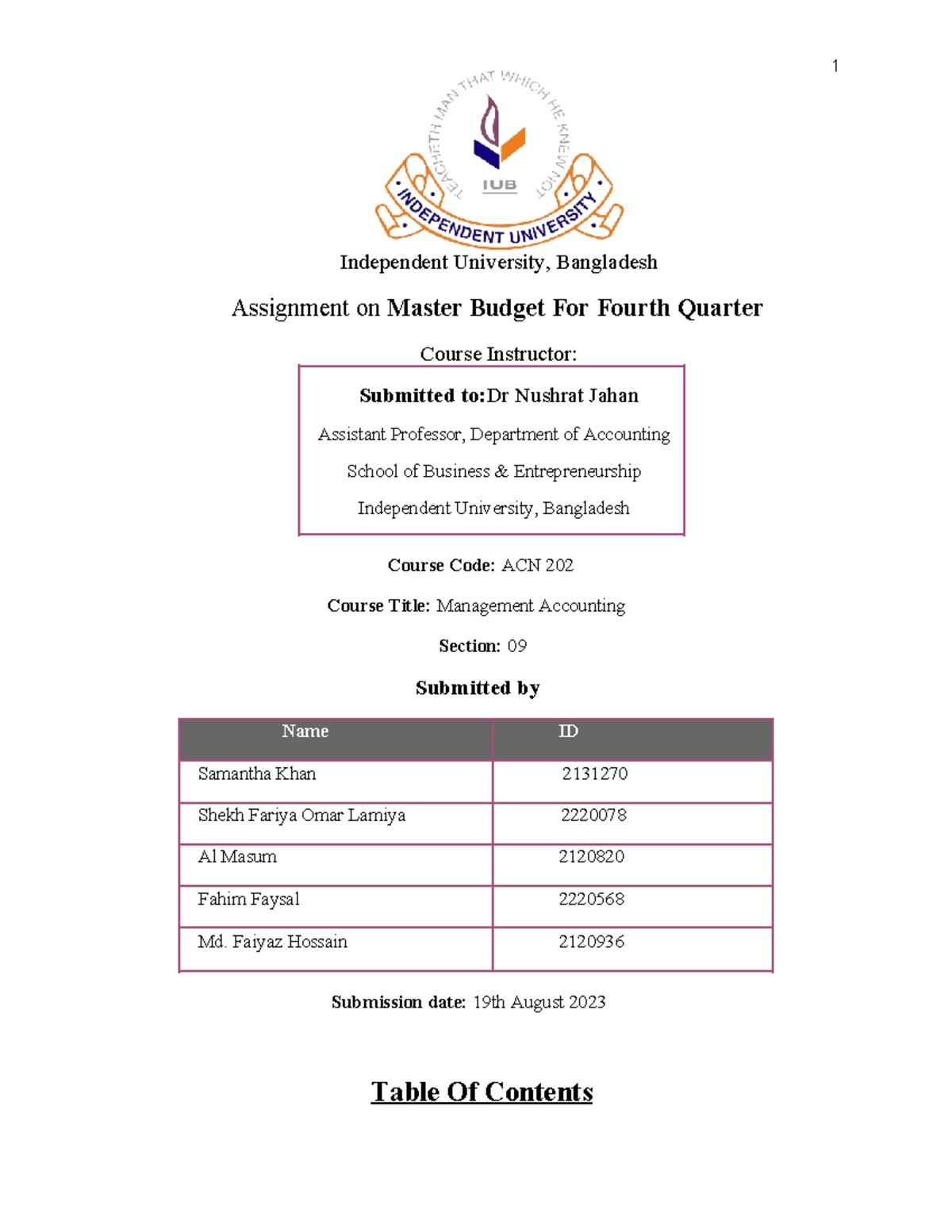 ACN-202-assignment - Assignment - Independent University, Bangladesh ...