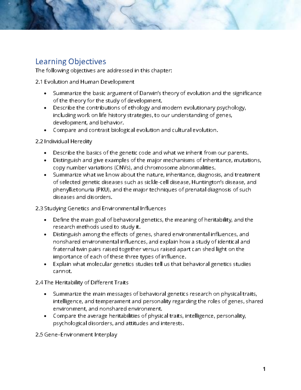 Chapter 2 Notes - Genes, Environment, and Development - Learning ...
