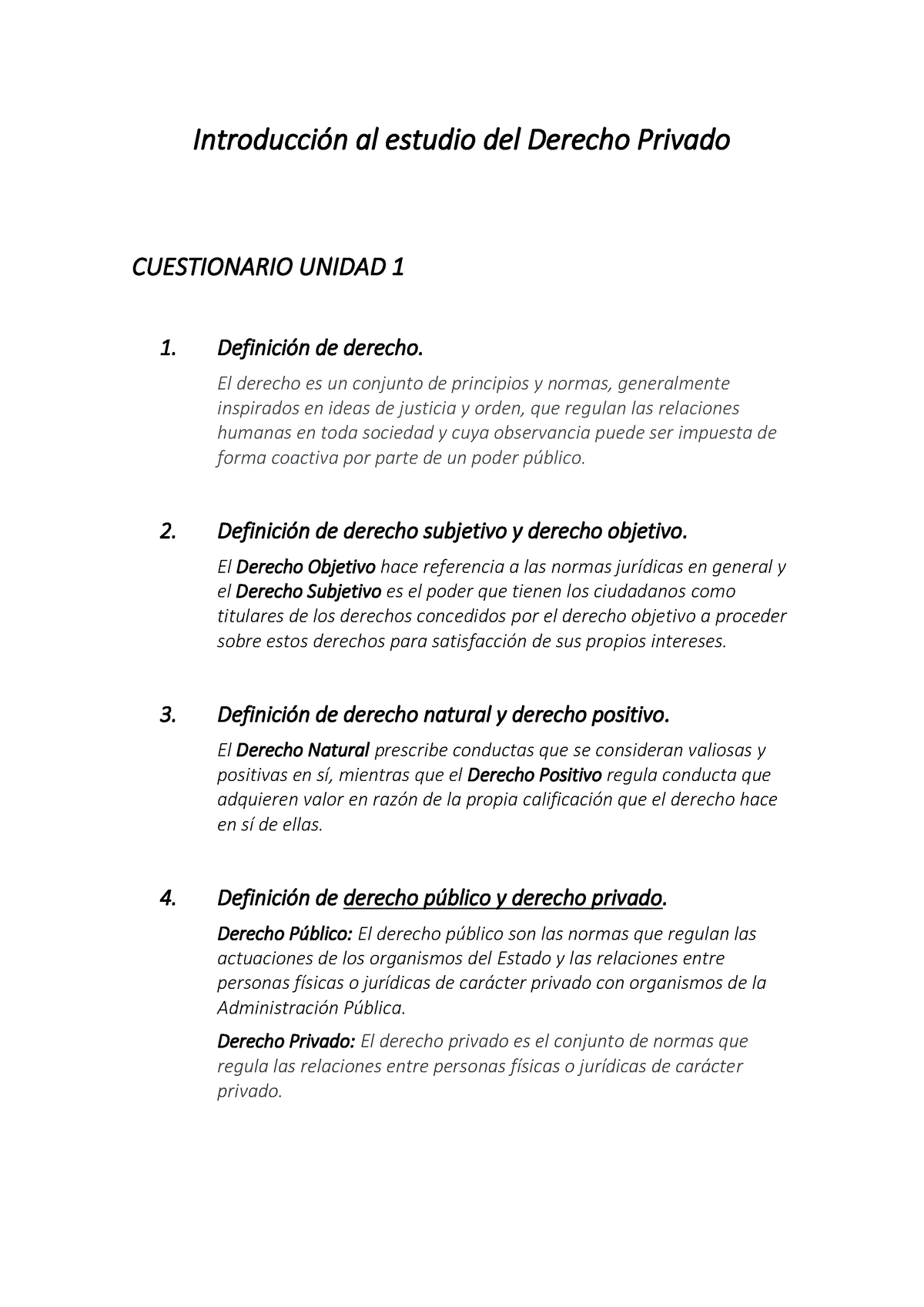 Unidad 1 Derecho Privado - IntroducciÛn Al Estudio Del Derecho Privado ...