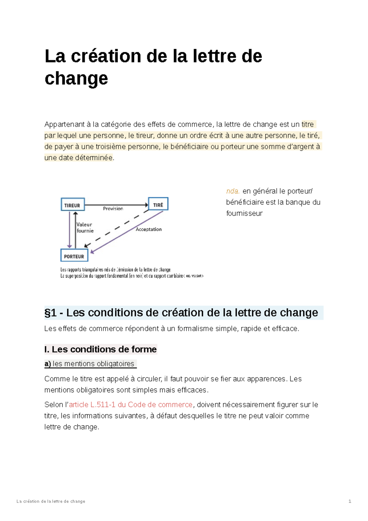 La Cr Ation De La Lettre De Change C D F B B F Bc F