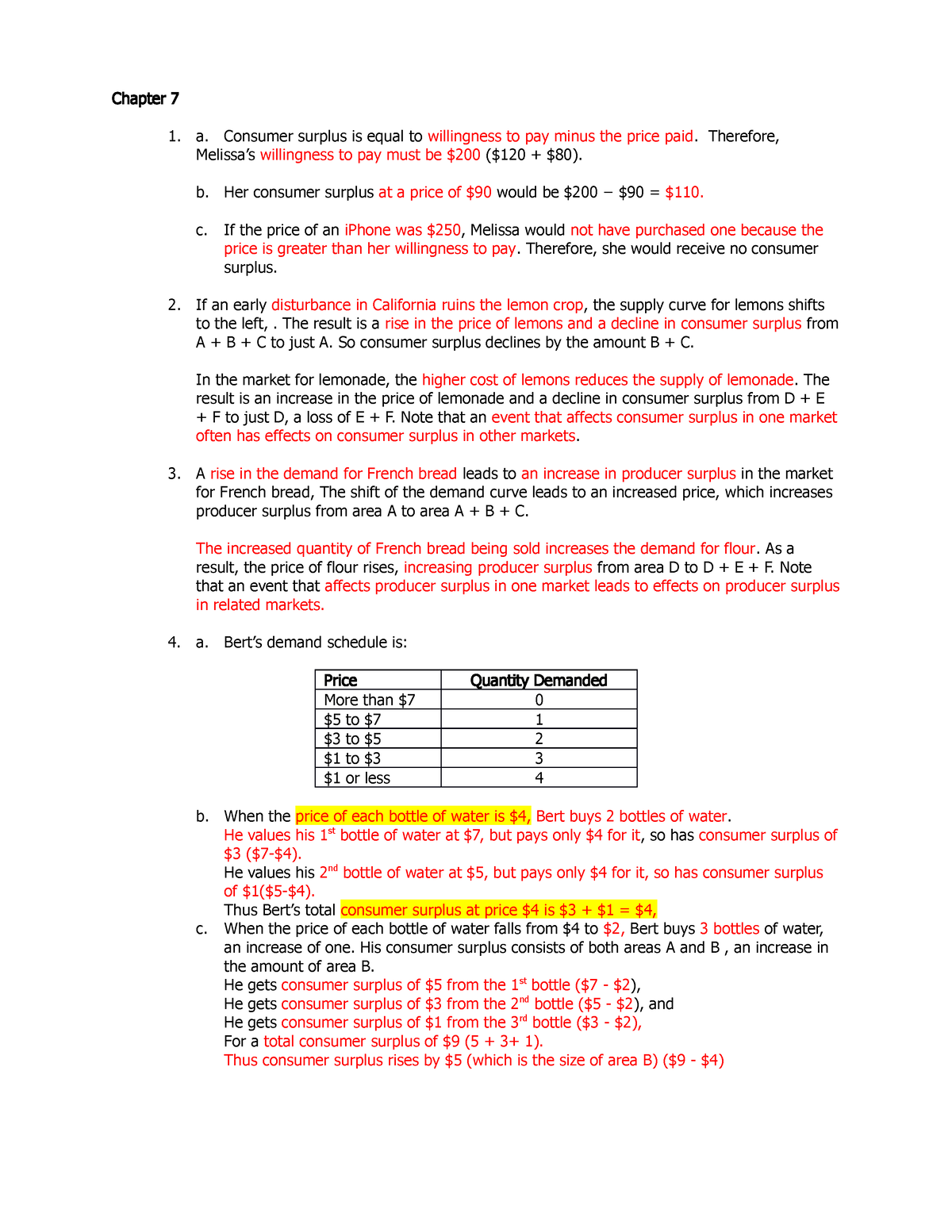 Chapter 7 - About Consumer And Producer Surplus - Chapter 7 A. Consumer ...