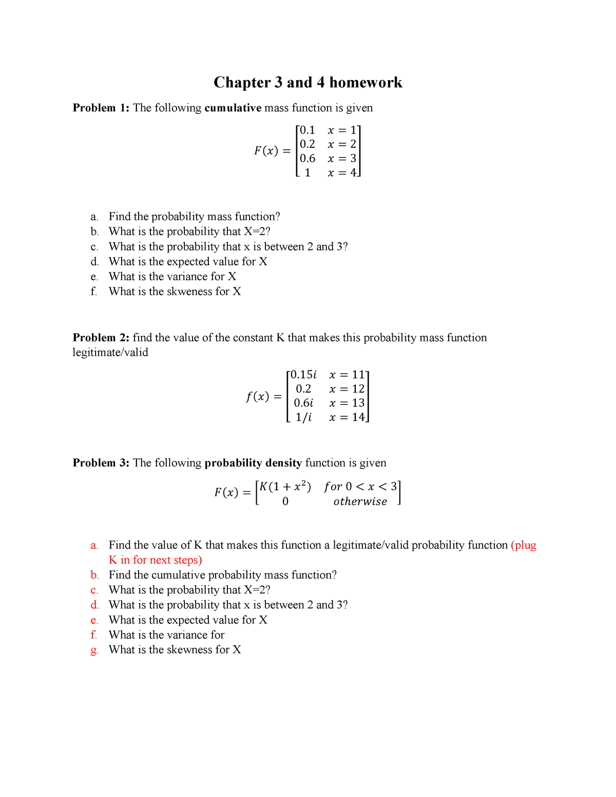 Chapter 3 And 4 Homework Studocu