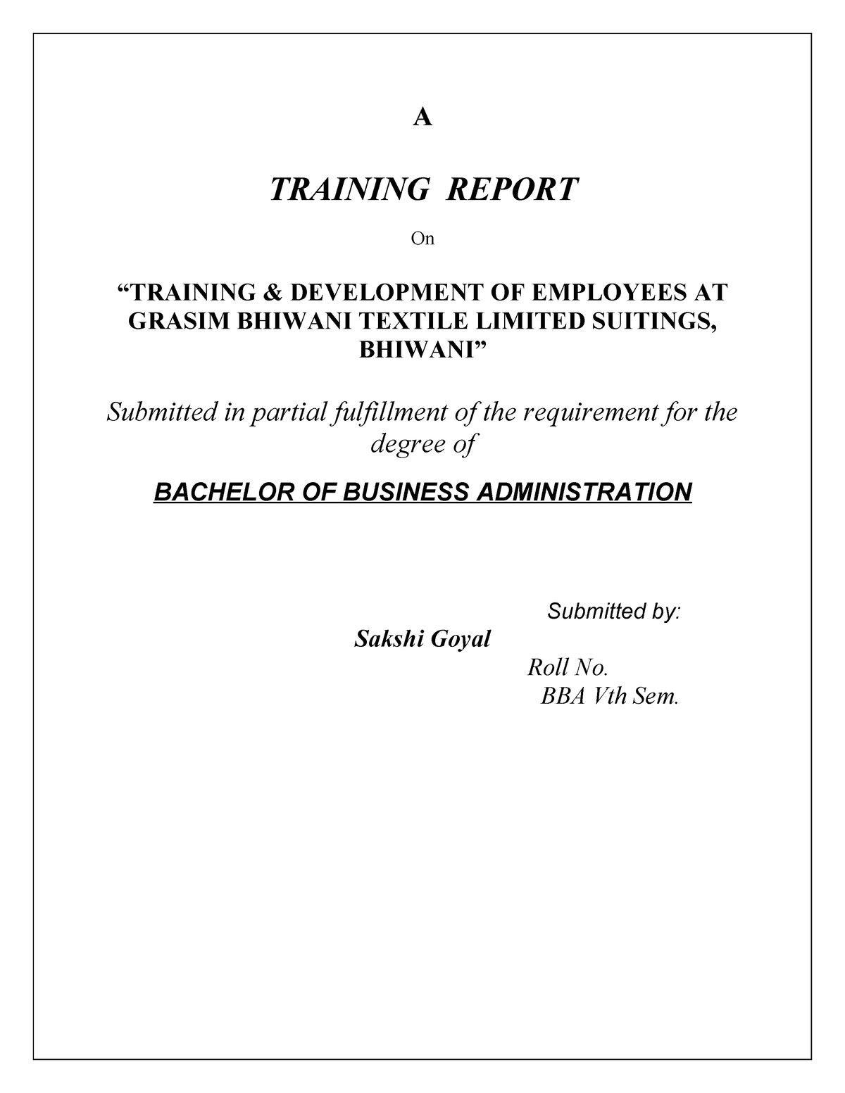 first-step-a-training-report-on-training-development-of-employees