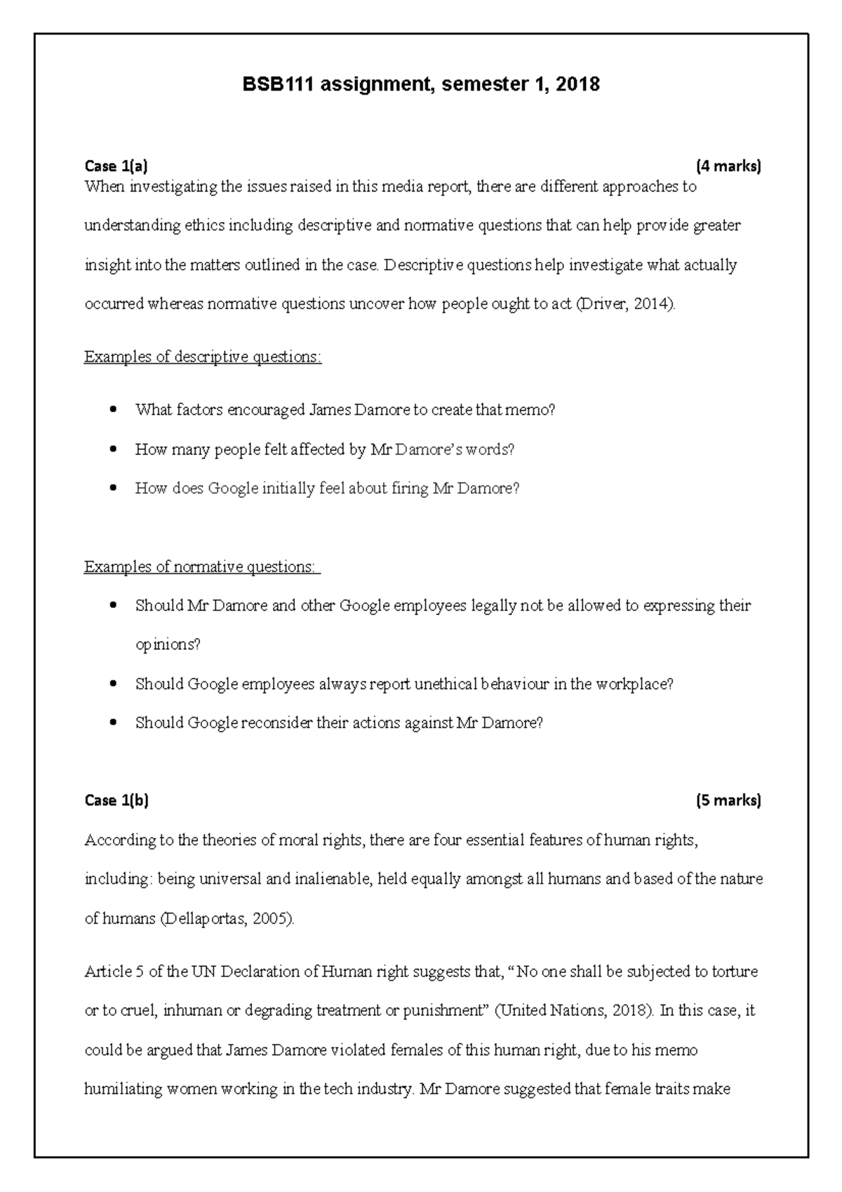 Business Law and Ethics - Assignment 1 - BSB111 assignment, semester 1 ...