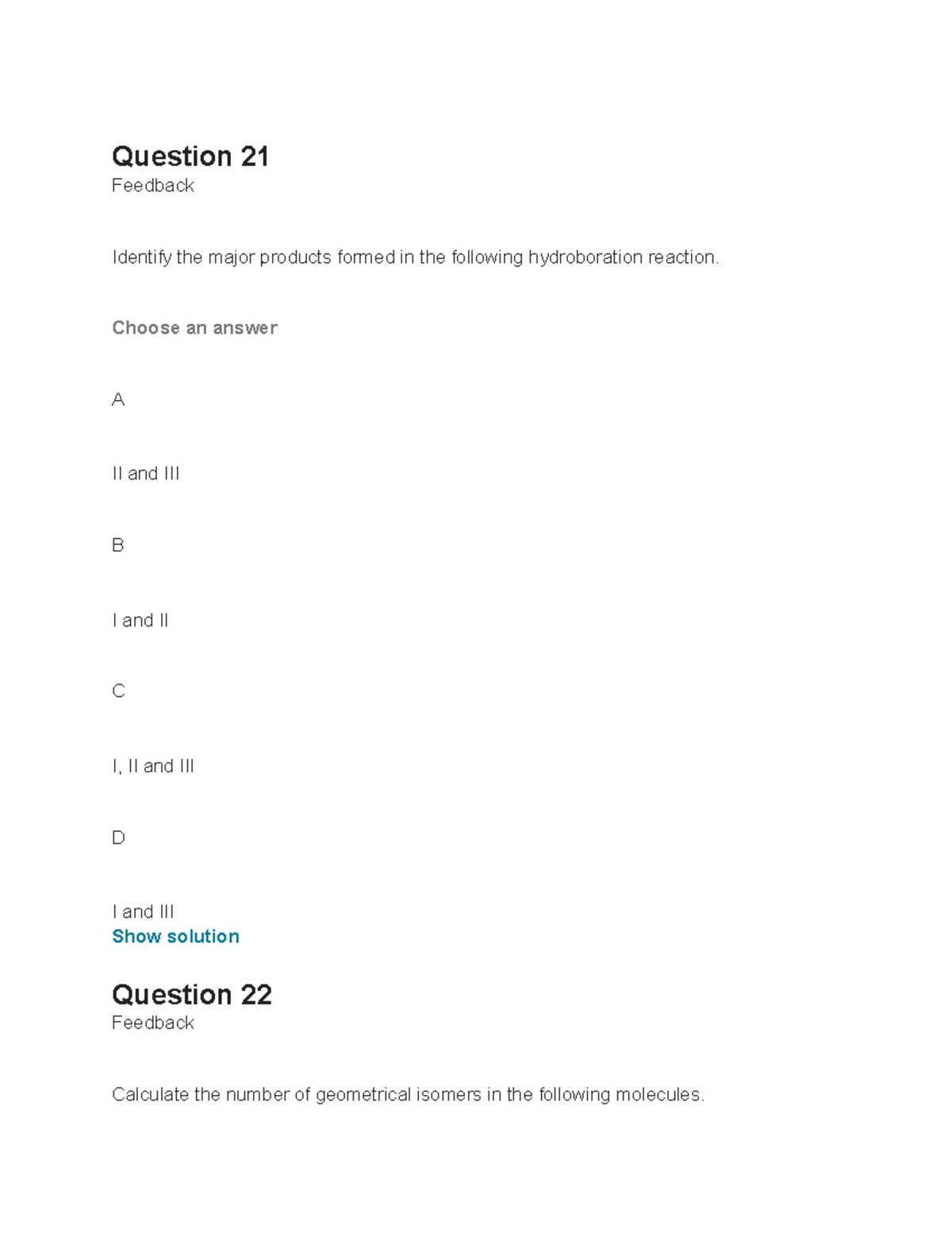 Chem 3 - Practice quiz questions to test your knowledge on important ...