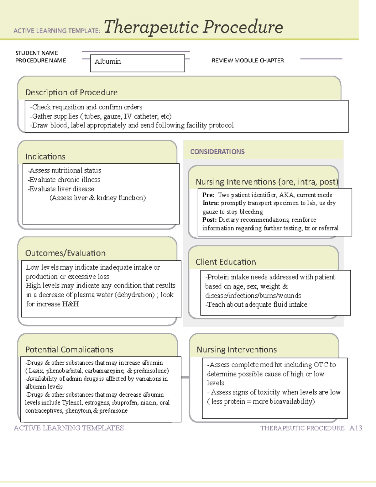 Therapeutic Procedure Form - ACTIVE LEARNING TEMPLATES THERAPEUTIC ...