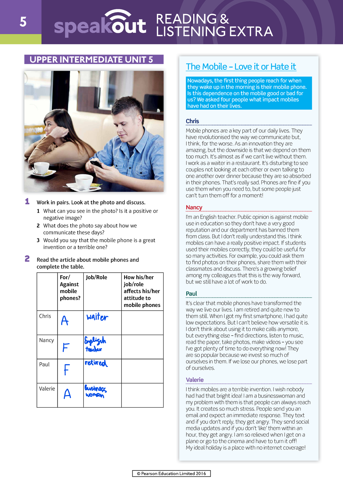 Reading And Listening Extra Unit 5 5 © Pearson Education Limited 2016 Reading And Listening 