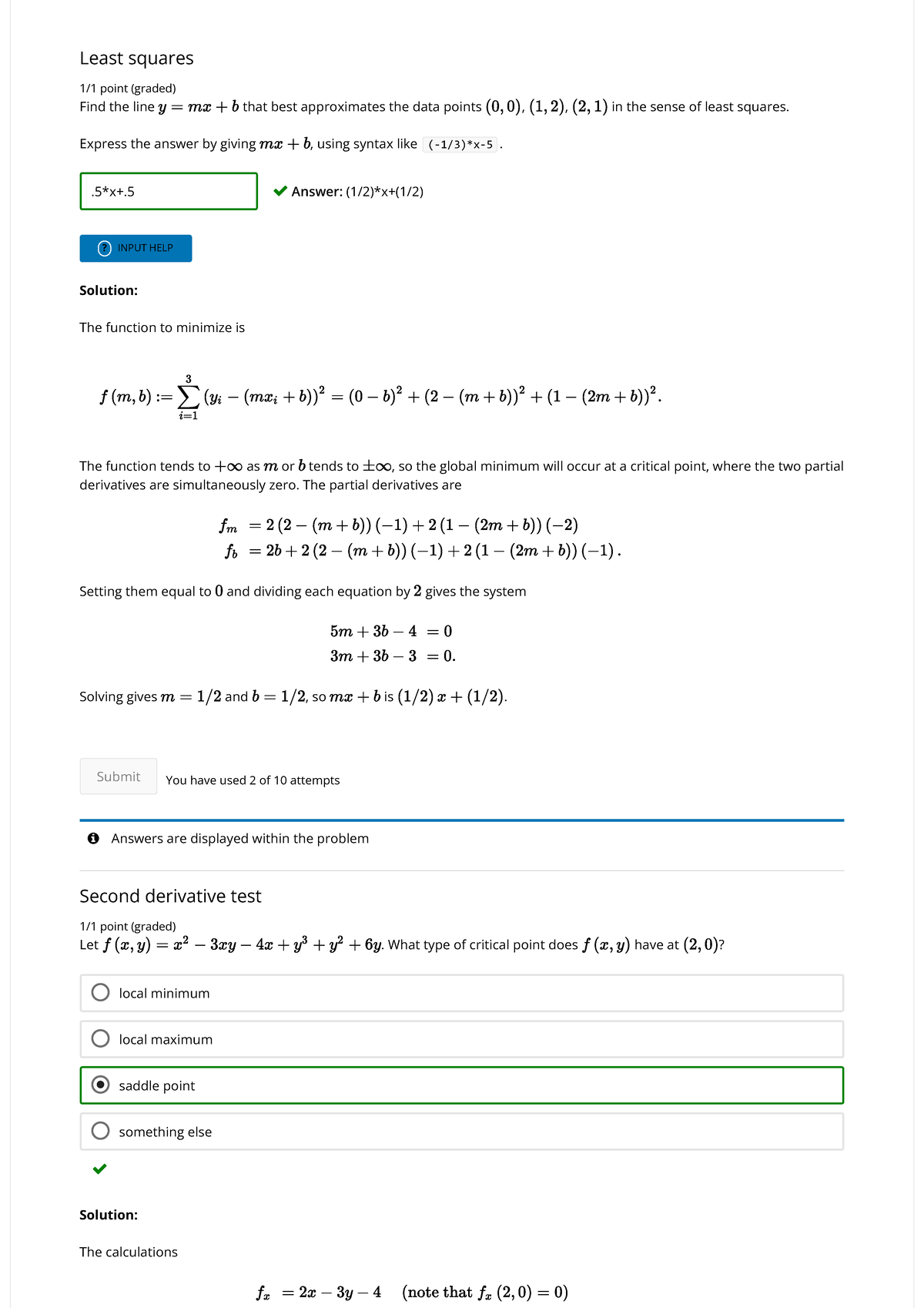 4A Part A Calculus MITx Residential 3 - Answers are displayed within ...