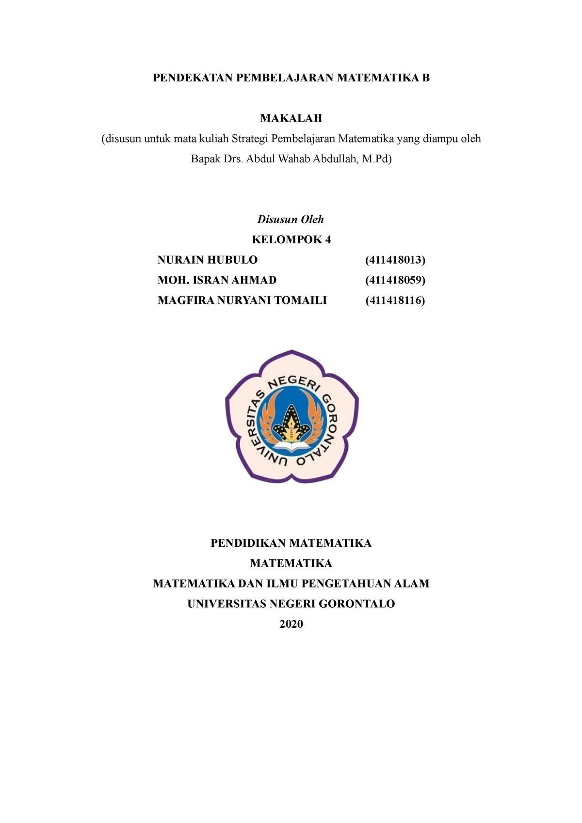 Pendekatan pembelajaran matematika - PENDEKATAN PEMBELAJARAN MATEMATIKA