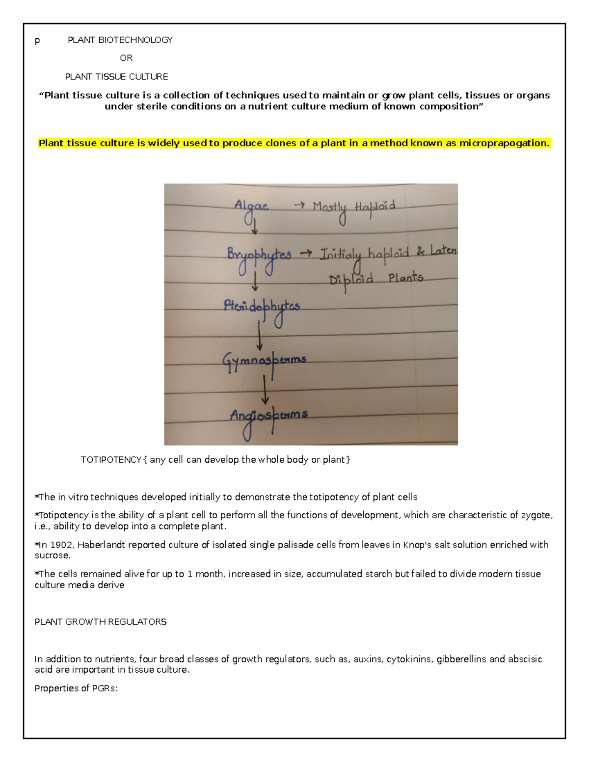 term paper on plant biotechnology