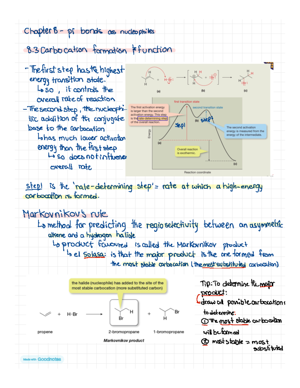 Chapter 8- part 1 - Chapter 8 - pi bonds as nucleophiles 8. 3 ...