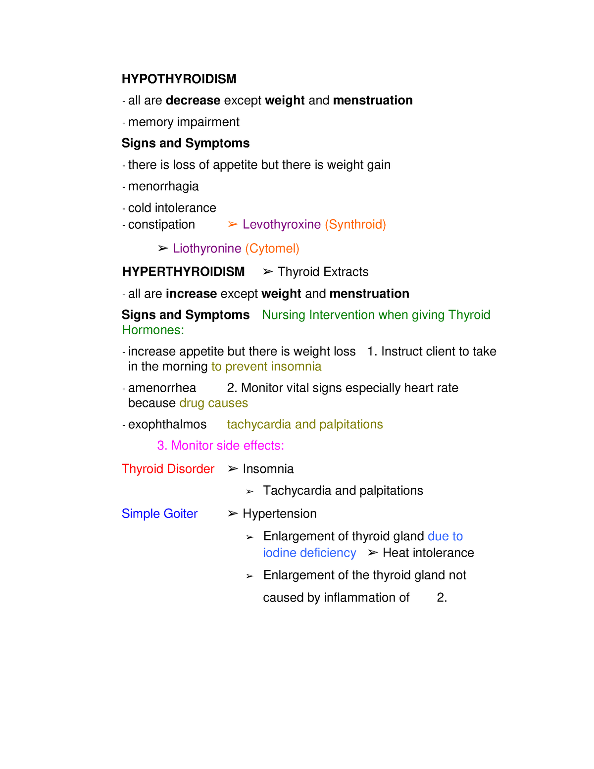 hypothyroidism-summary-hypothyroidism-all-are-decrease-except