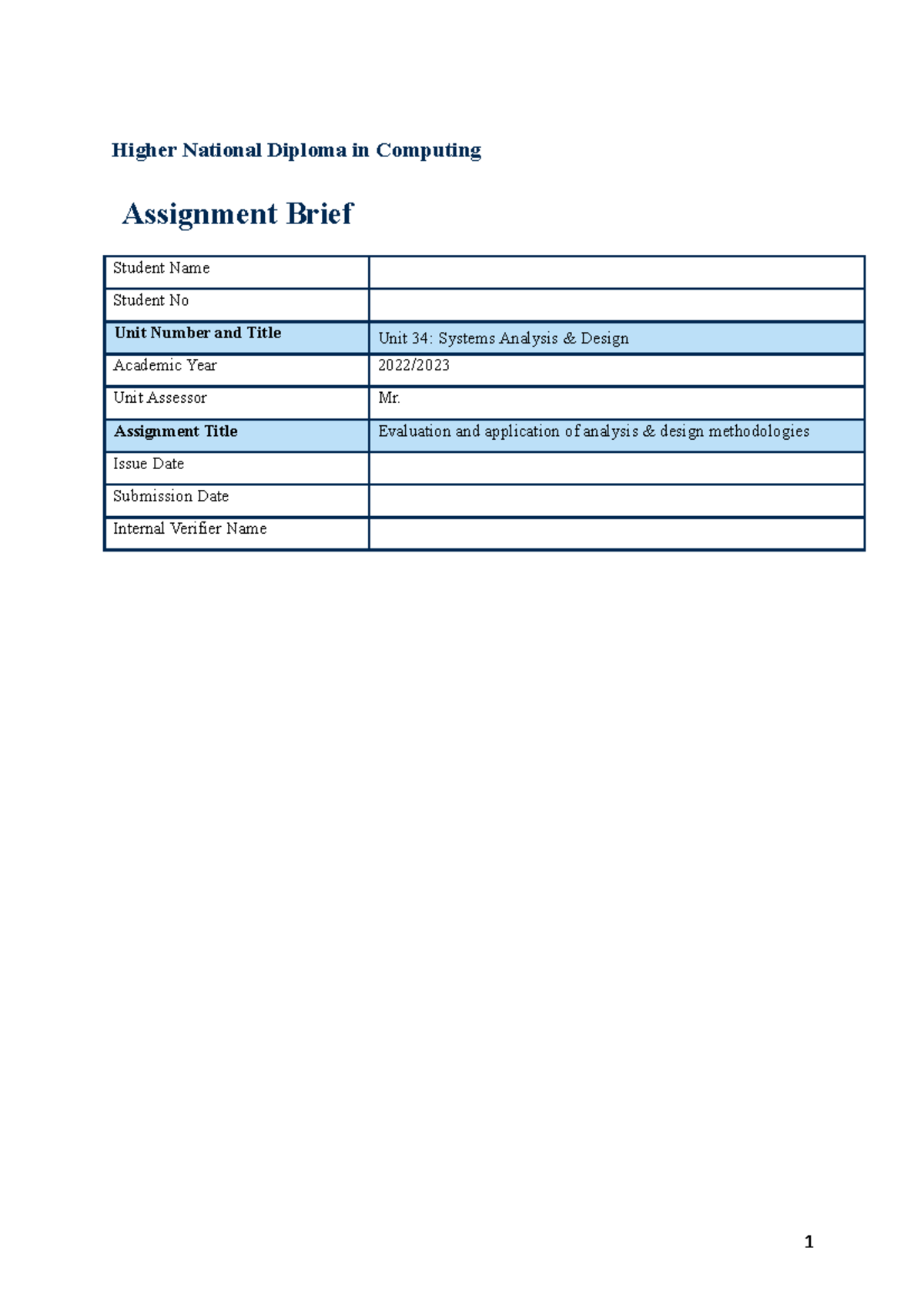 unit 11 systems analysis and design assignment 3