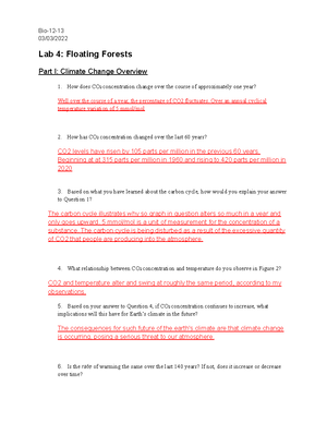 Bio Lab #5 - Lab 5 was a group of animals and species that we have to ...