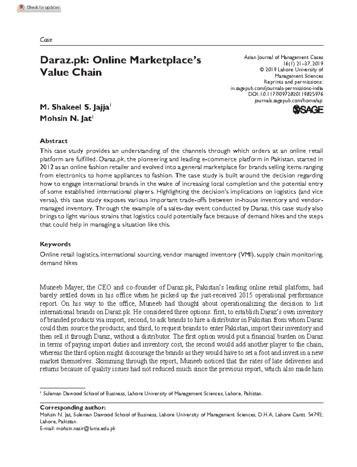 Daraz Case Study ABCD Inventory Management Studocu