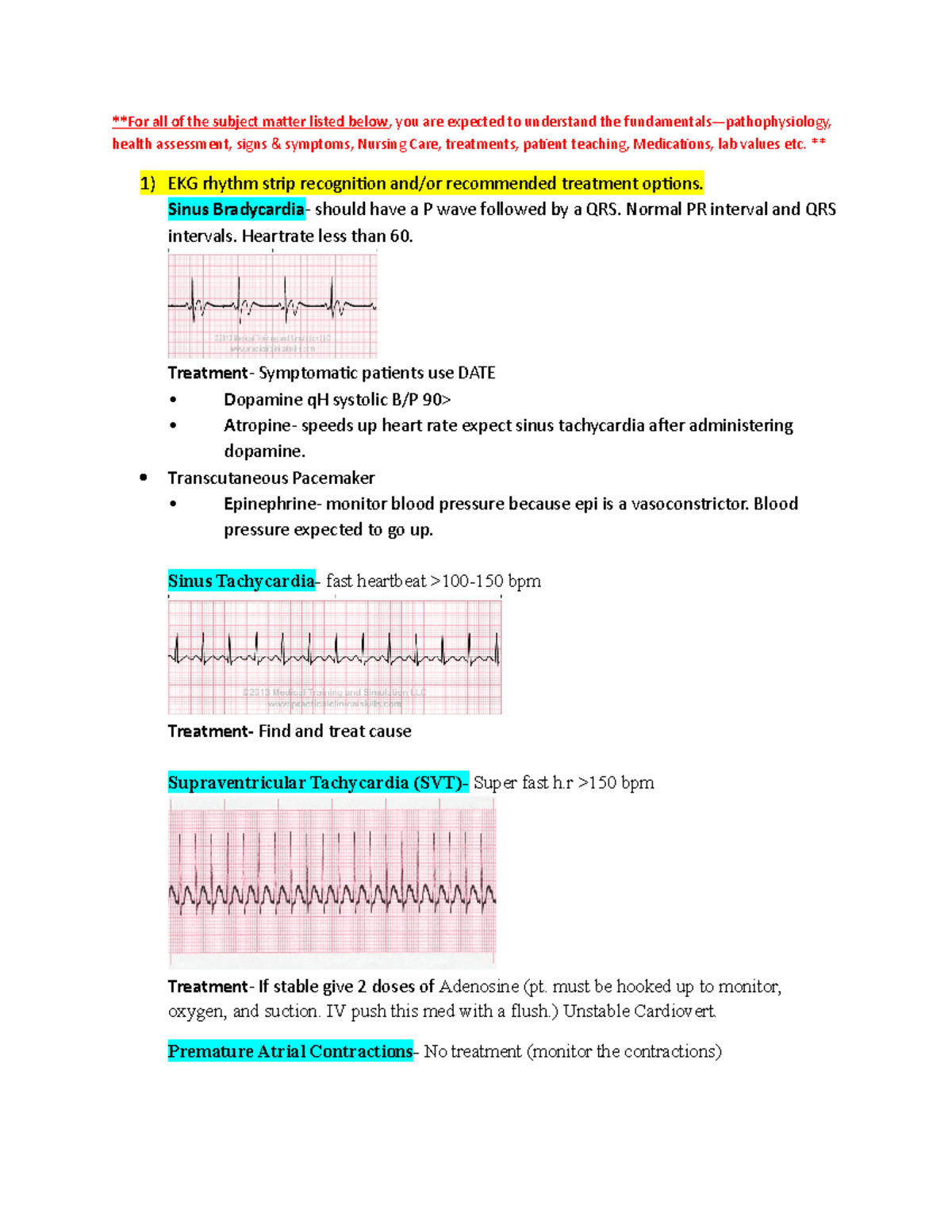 Critical Care Nursing Guide For Exam 1 - **For All Of The Subject ...