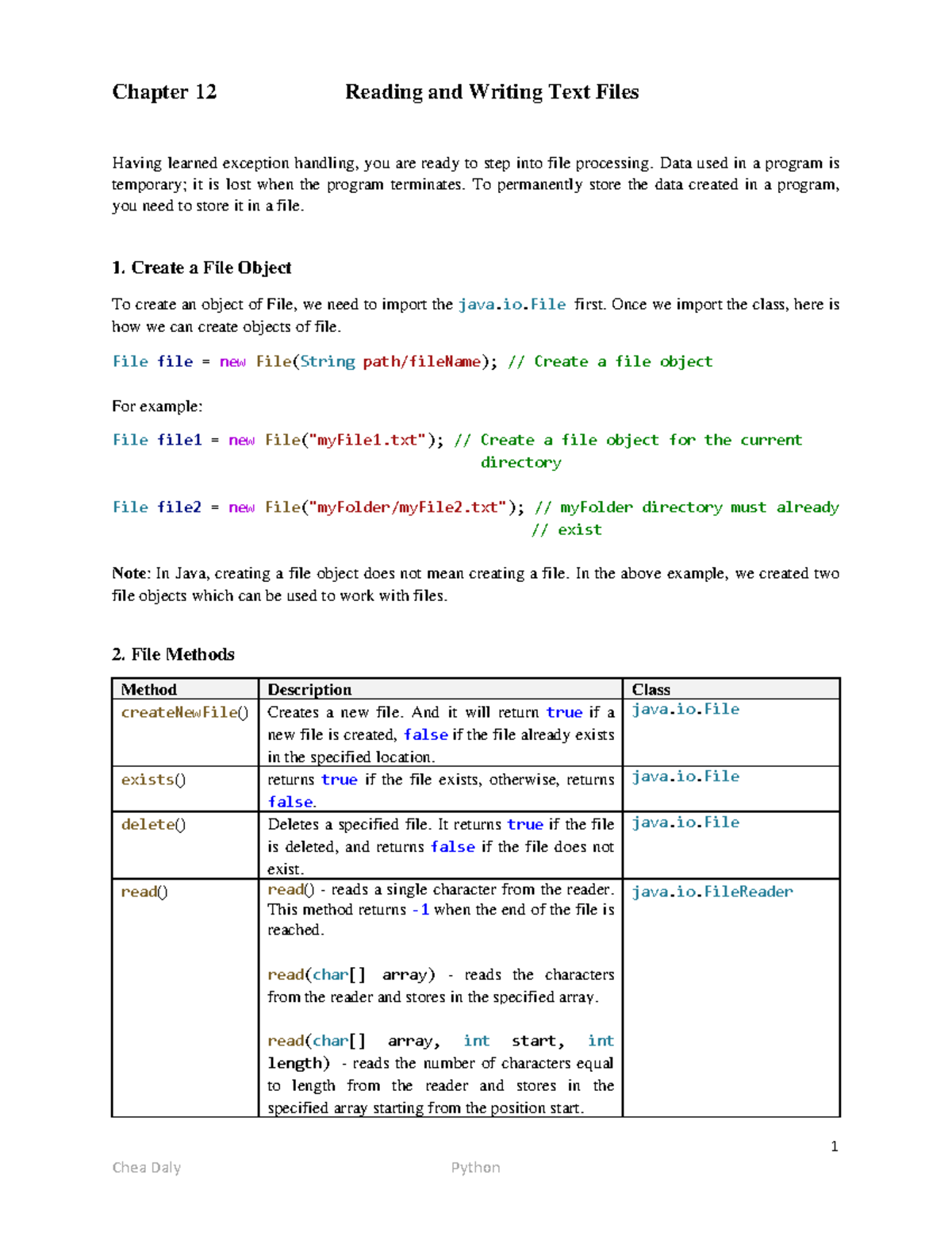 JAVA full courses - 1 Chapter 12 Reading and Writing Text Files Having ...