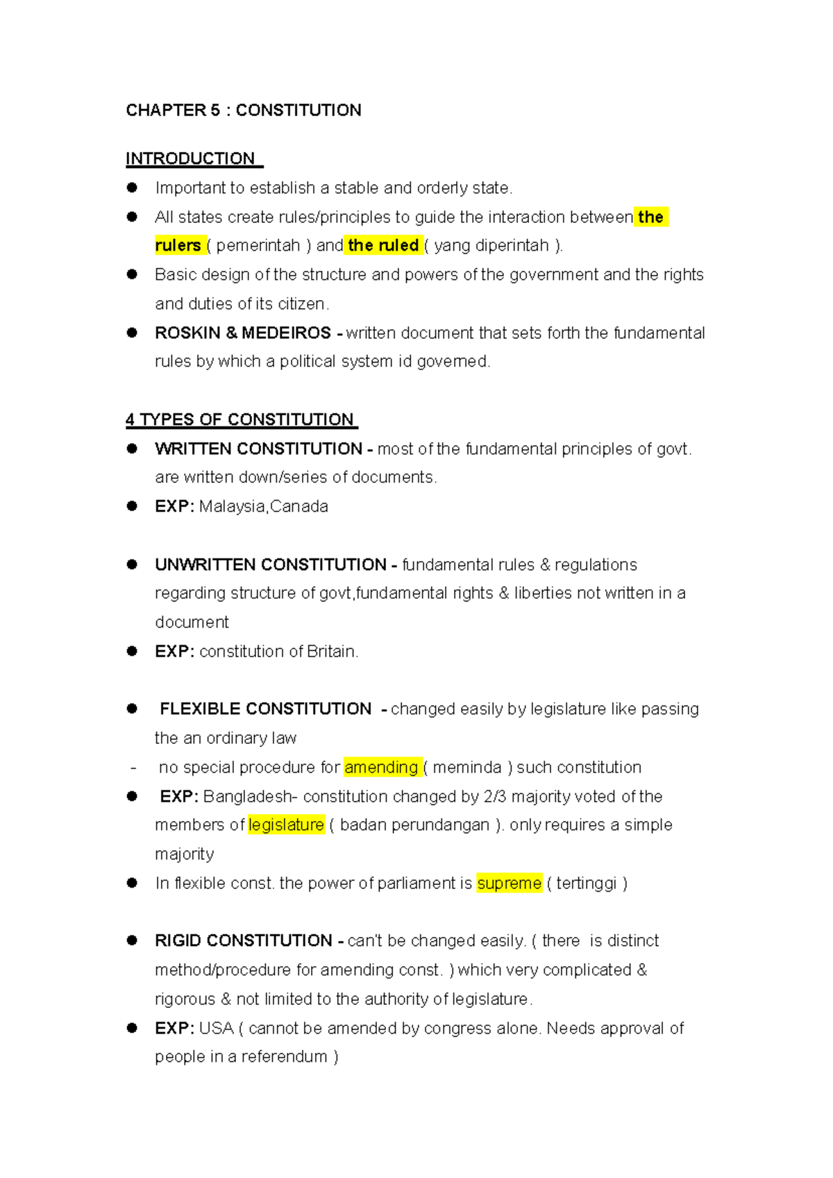 Chapter 5 Revision PAD120 - CHAPTER 5 : CONSTITUTION INTRODUCTION ...