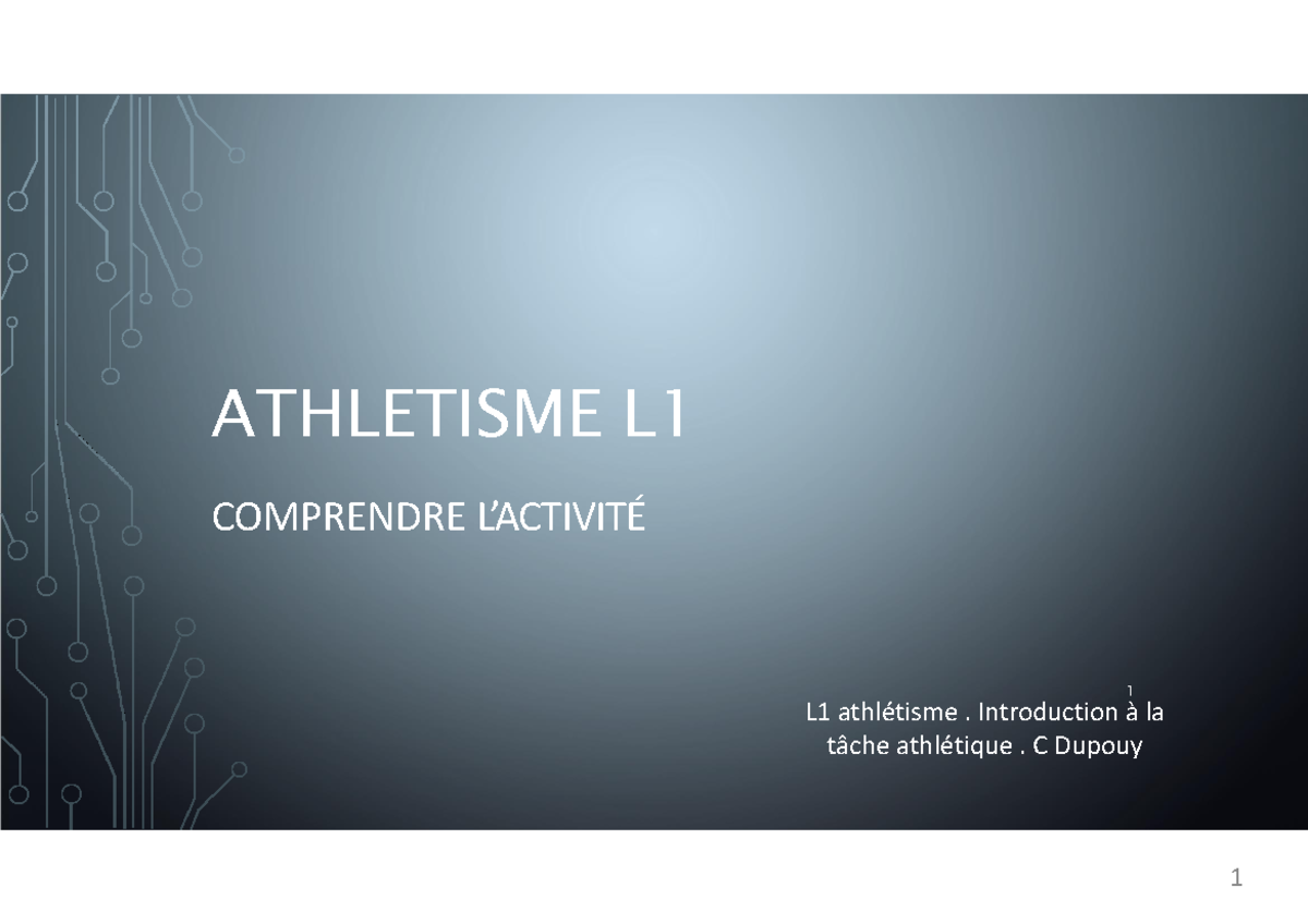 CM Pr Ã©sentation Athl Ã©tisme VD - ATHLETISME L COMPRENDRE L’ACTIVITÉ ...