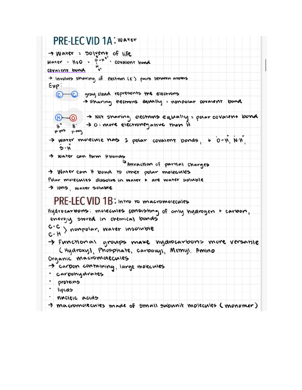 Pre lecture 1a and 1b notes - BIOLOGY/ ZOOLOGY 101 - Studocu