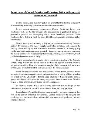 Central banking - Page 1 of 2 CENTRAL BANKS Functions of Central Bank ...