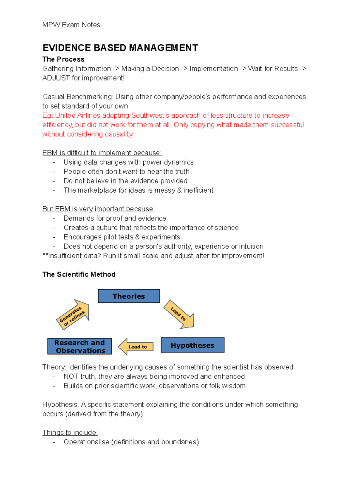 Docx - EVIDENCE BASED MANAGEMENT The Process Gathering Information ...