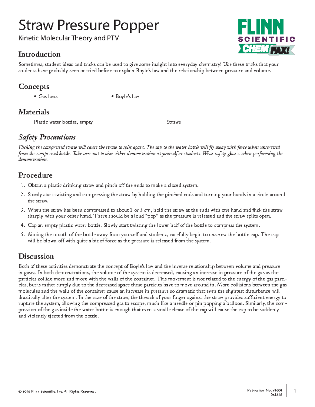 Labbb - science lab - Straw Pressure Popper Kinetic Molecular Theory ...