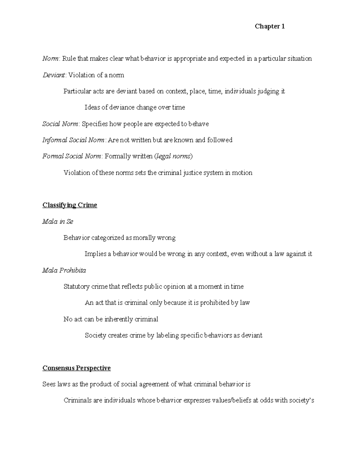 Socl 3371 Midterm Notes Chapter 1 Norm Rule That Makes Clear What Behavior Is Appropriate And Studocu