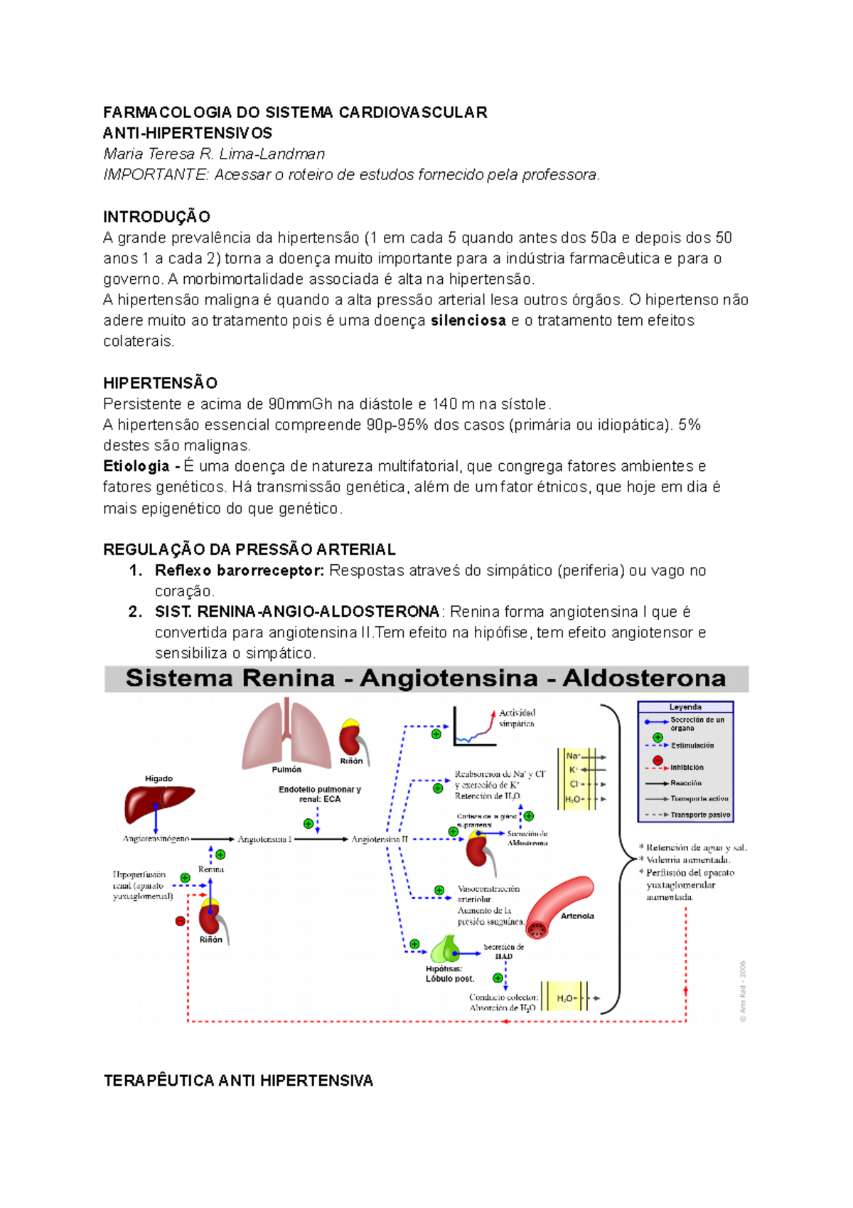 Farmacologia do Sistema Cardiovascular - Farmacologia Aplicada