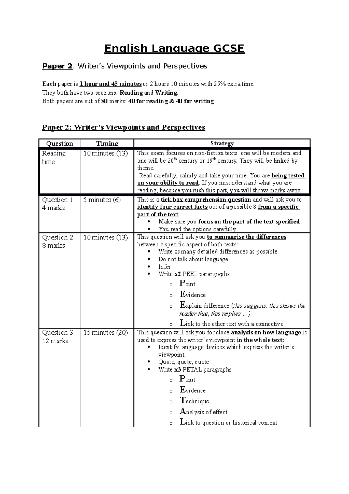 English-language-exam-guidance- Paper 2 - English Language GCSE Paper 2 ...