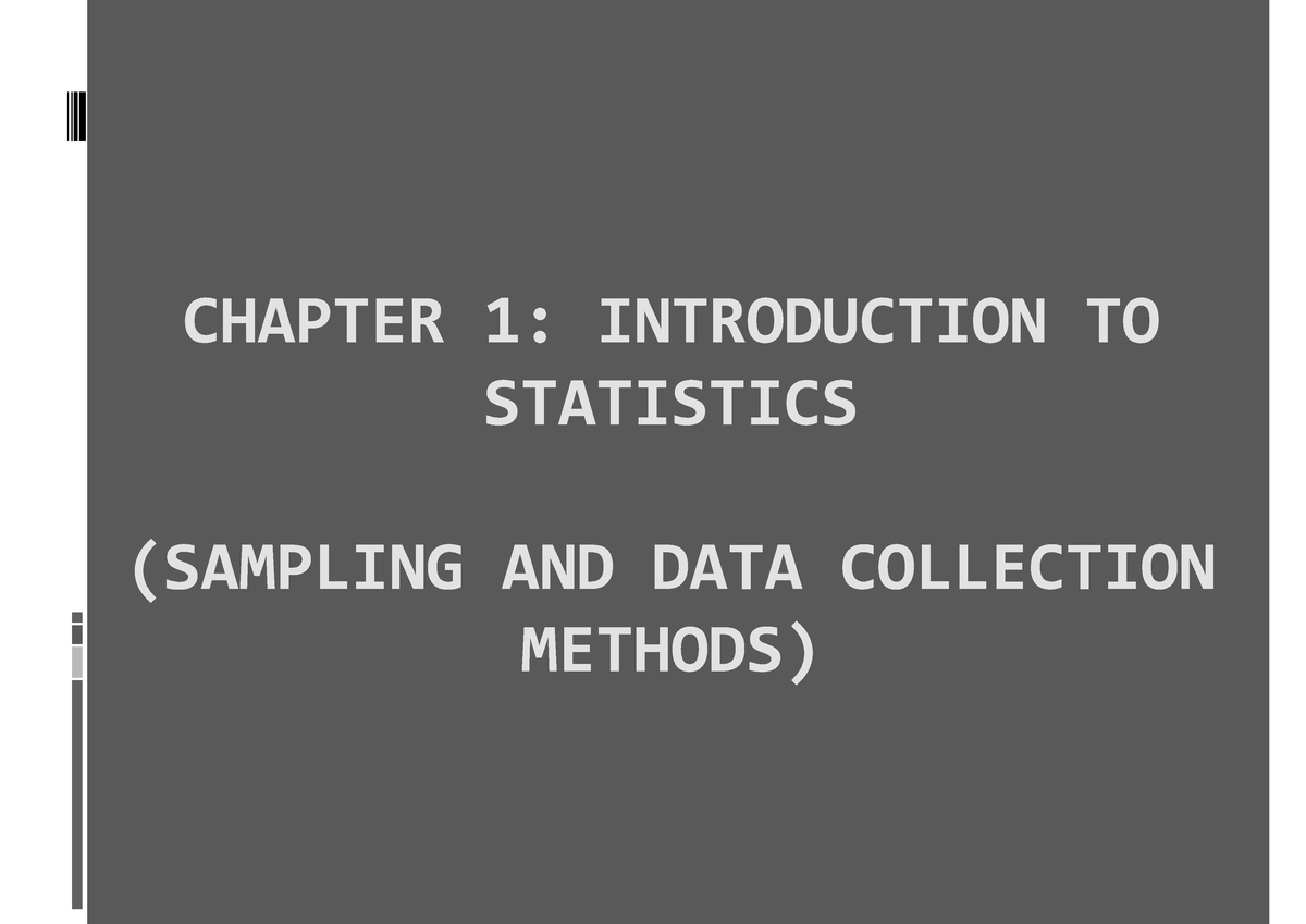 Chapter 1 - NOTES - Introduction To Statistics - UiTM - Studocu