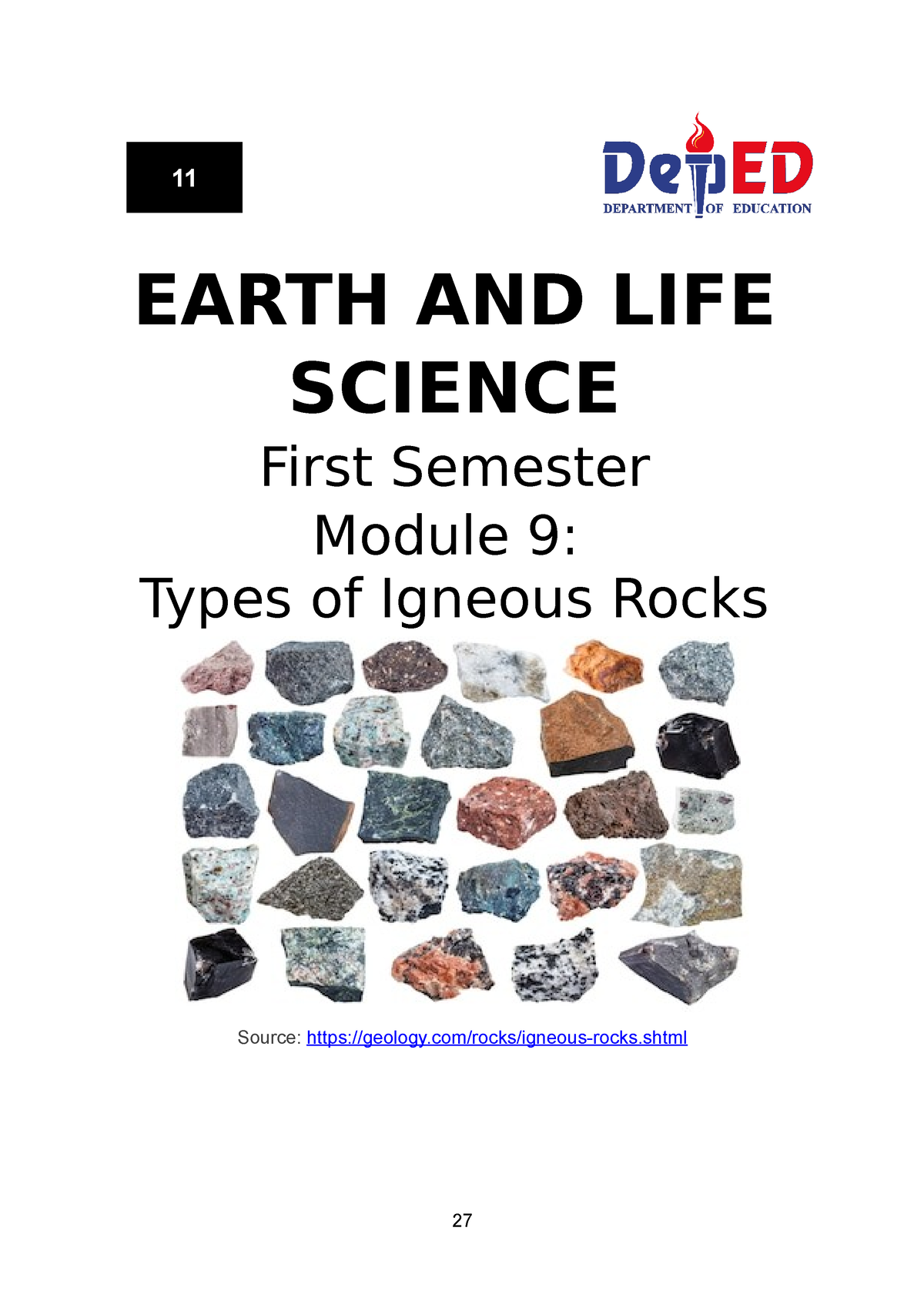 Types Of Igneous Rocks - Source: Geology/rocks/igneous-rocks.shtml 11 ...