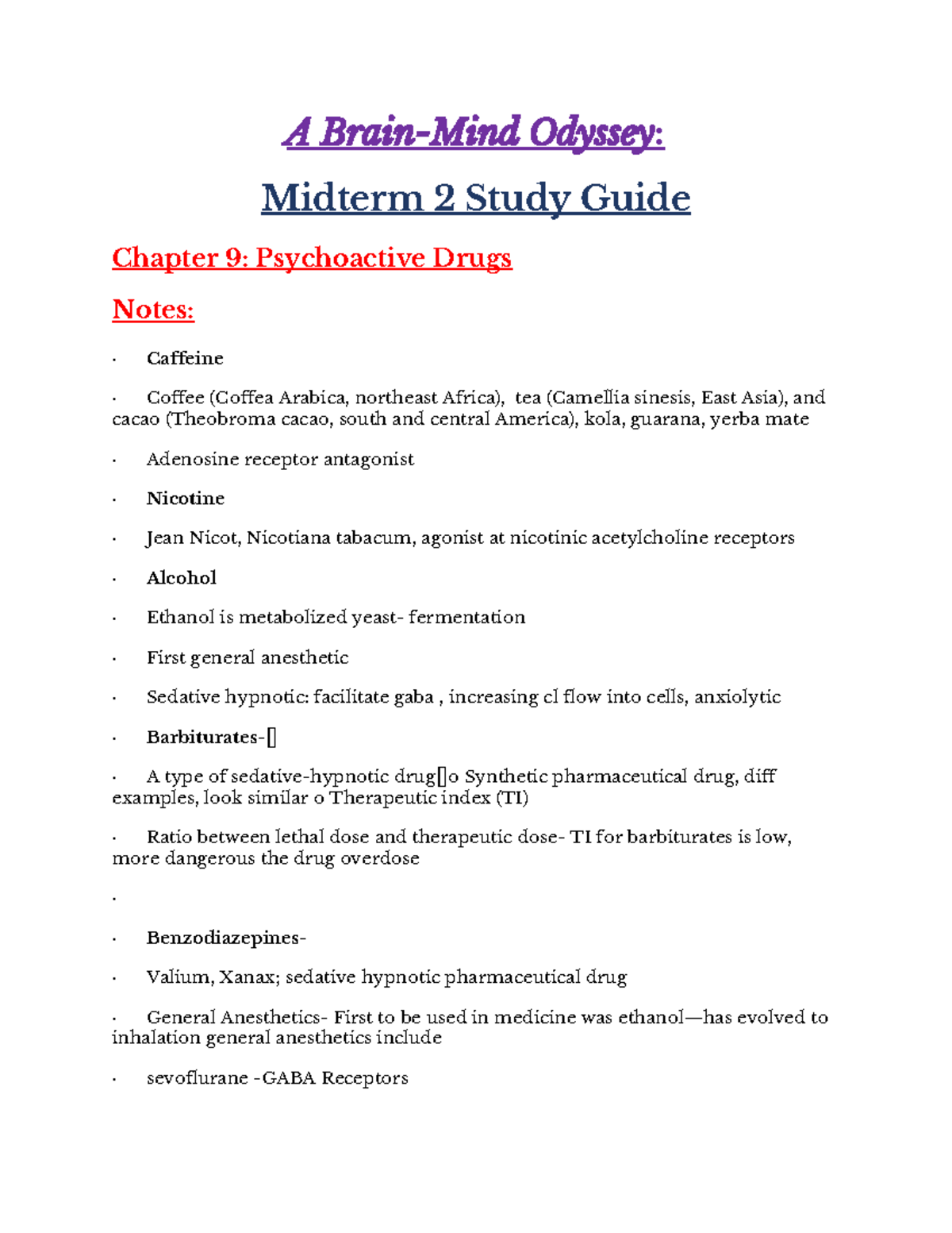 Psych C61 Midterm 2 Study Guide - A Brain-Mind Odyssey : Midterm 2 ...