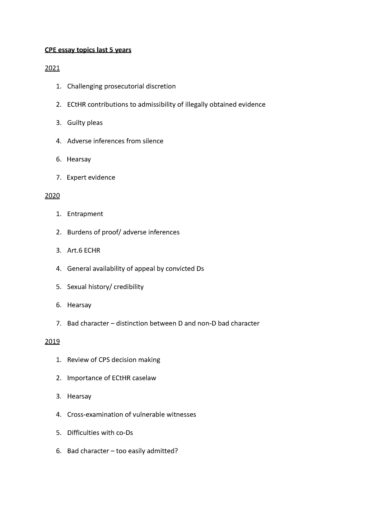 cpe essay topics