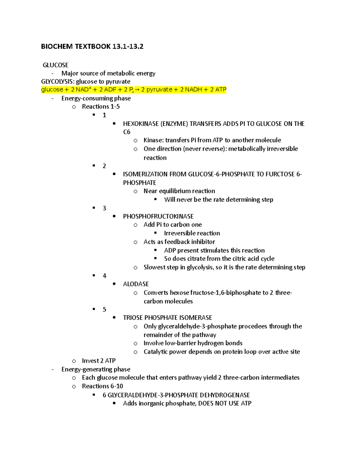 Biochem Textbook 13 - BIOCHEM TEXTBOOK 13-13. GLUCOSE - Major source of ...