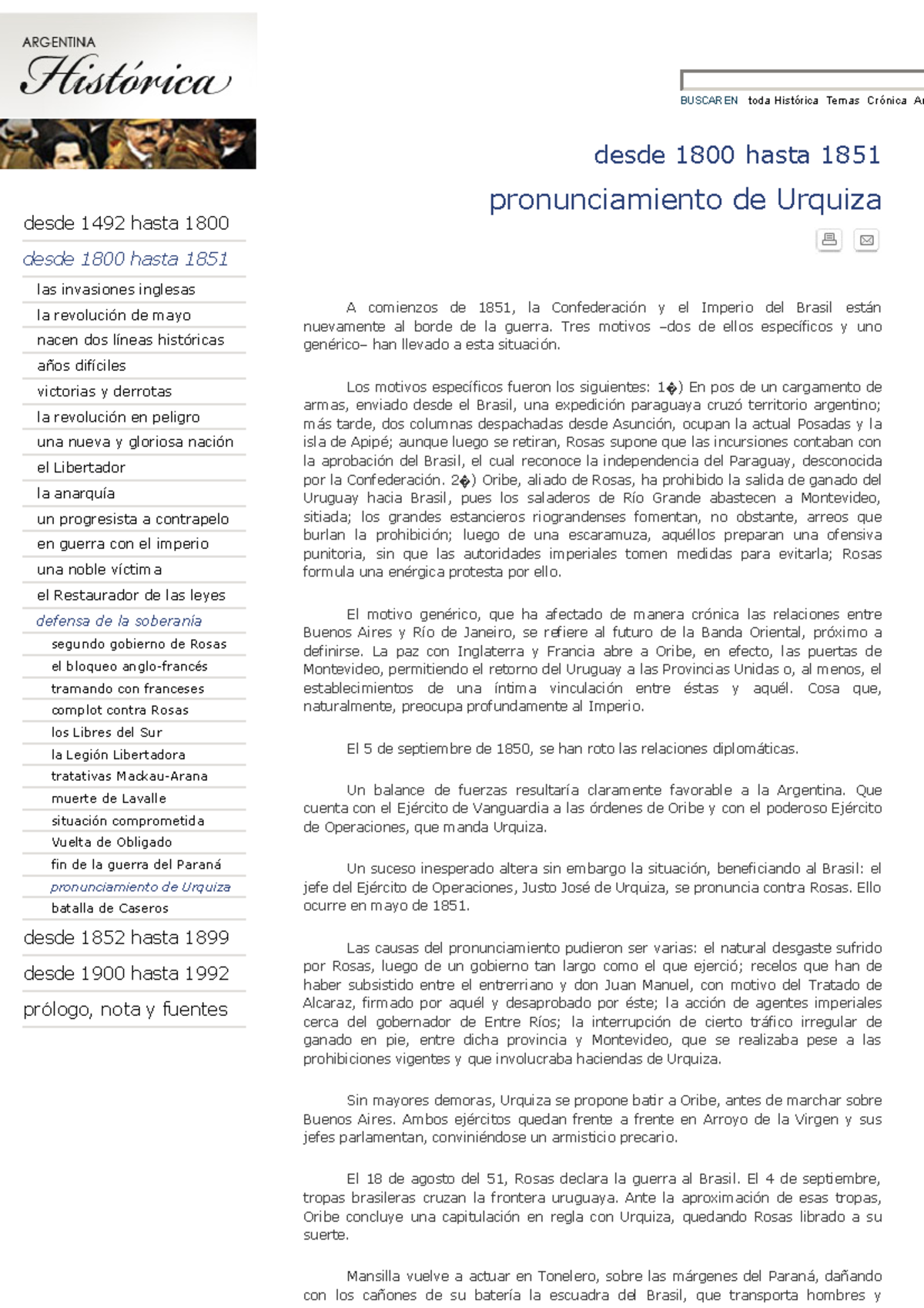 32 Pronunciamiento de Urquiza desde 1492 hasta 1800 desde 1800 hasta