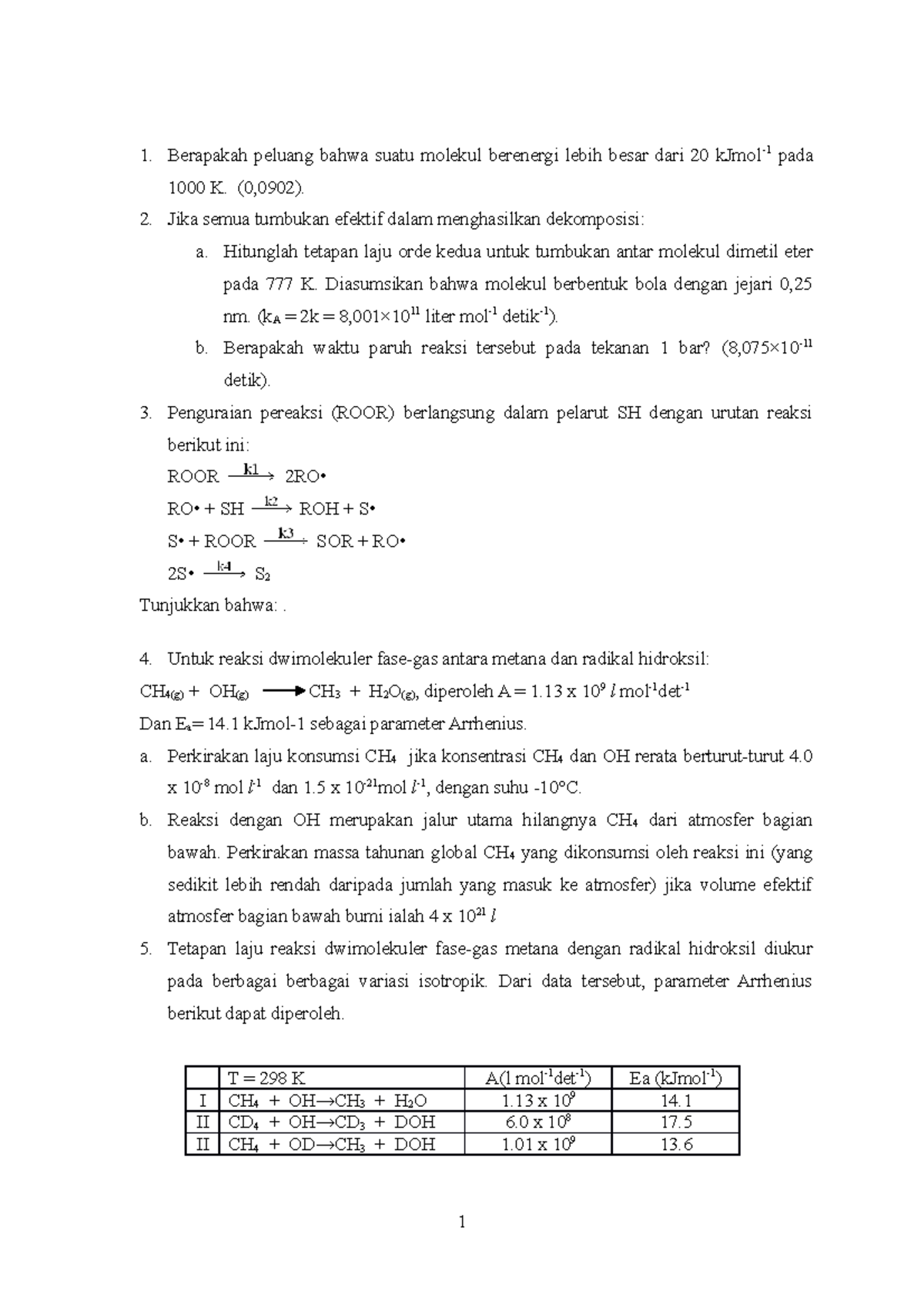 Soal Soal Kimia Biofisik S2 Kimia Des 20 63 - Berapakah Peluang Bahwa ...