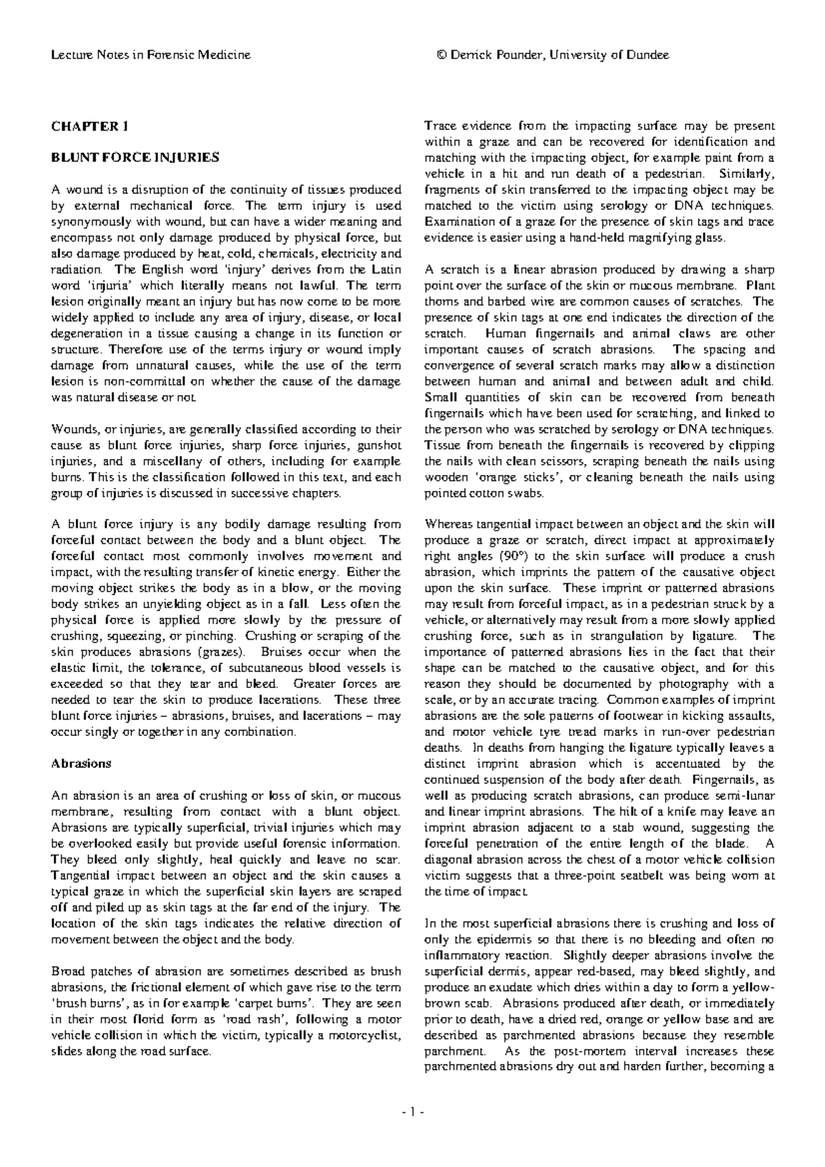 forensic-medicine-notes-chapter-1-blunt-force-injuries-a-wound-is-a