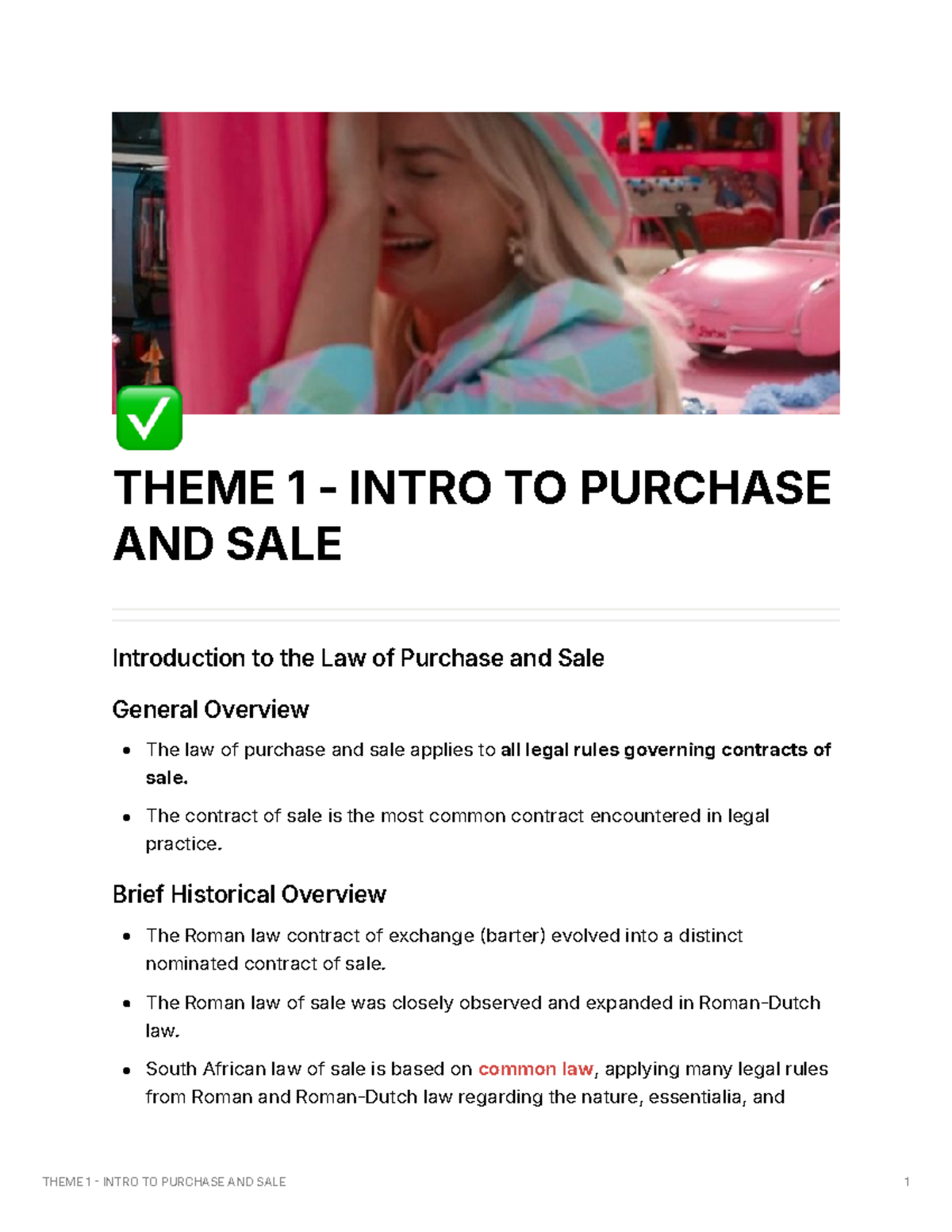 Theme 1 - Intro TO Purchase AND SALE - THEME 1 - INTRO TO PURCHASE AND ...