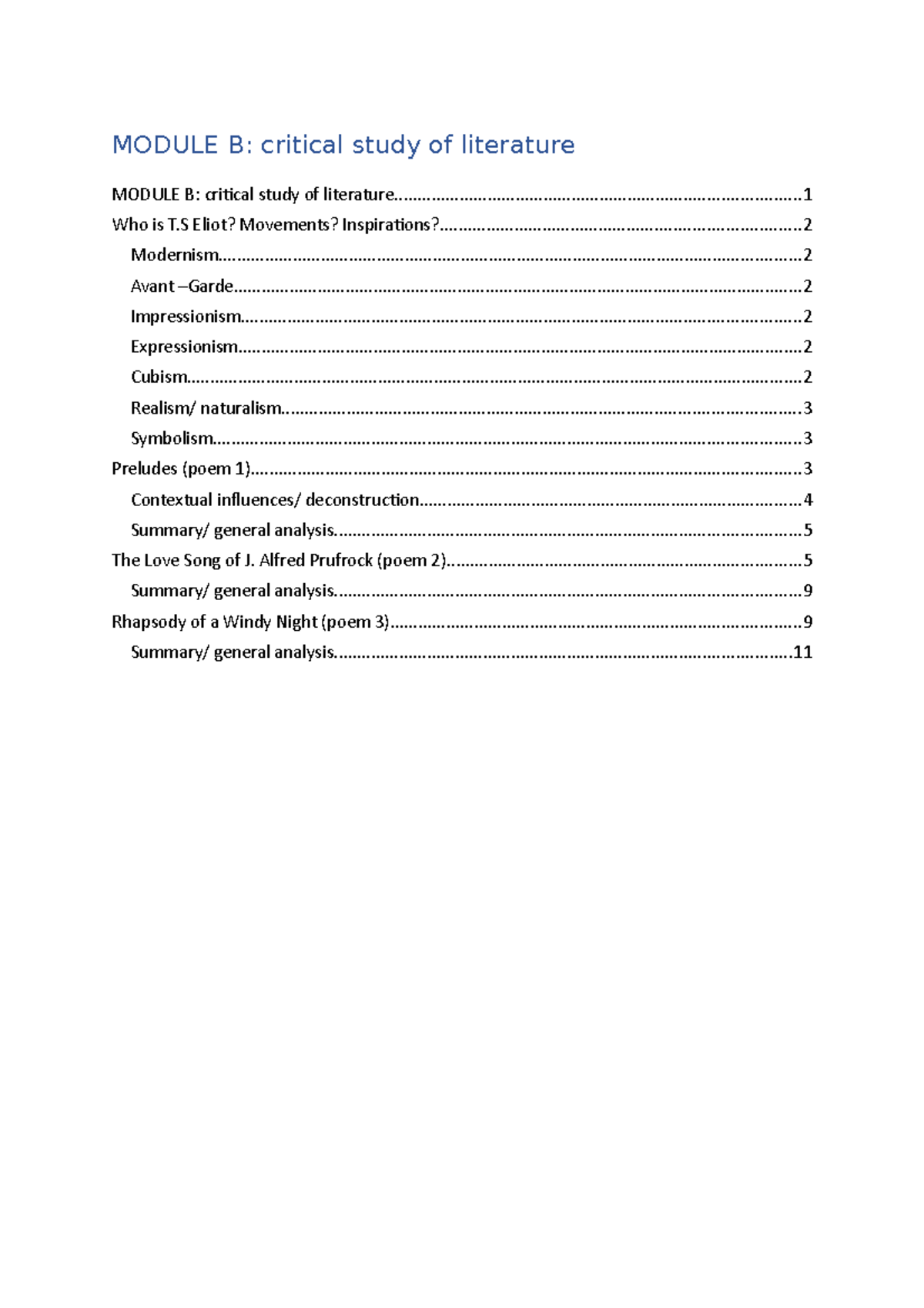 Module B - feewag - MODULE B: critical study of - Studocu