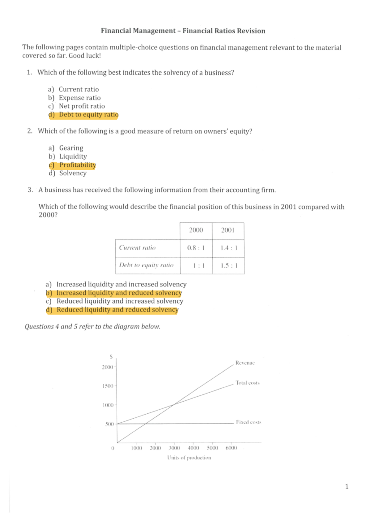 Finance multiple-choice revision questions - Financial Management ...